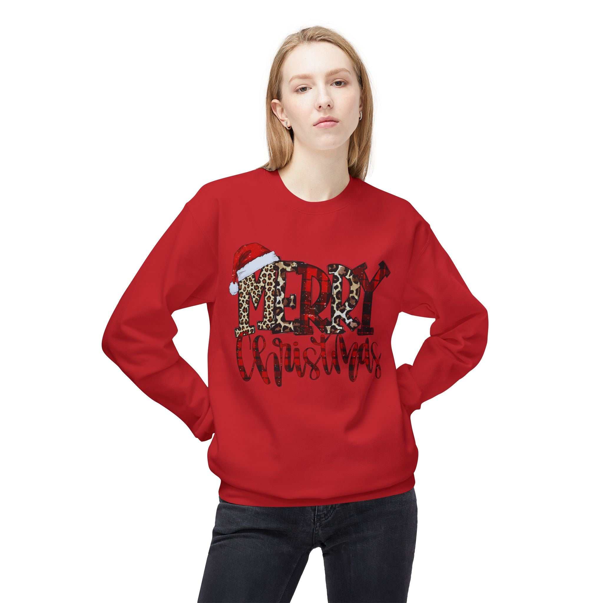 Merry Christmas Leopard Plaid SweatshirtSweatshirtMerry Christmas Leopard Plaid