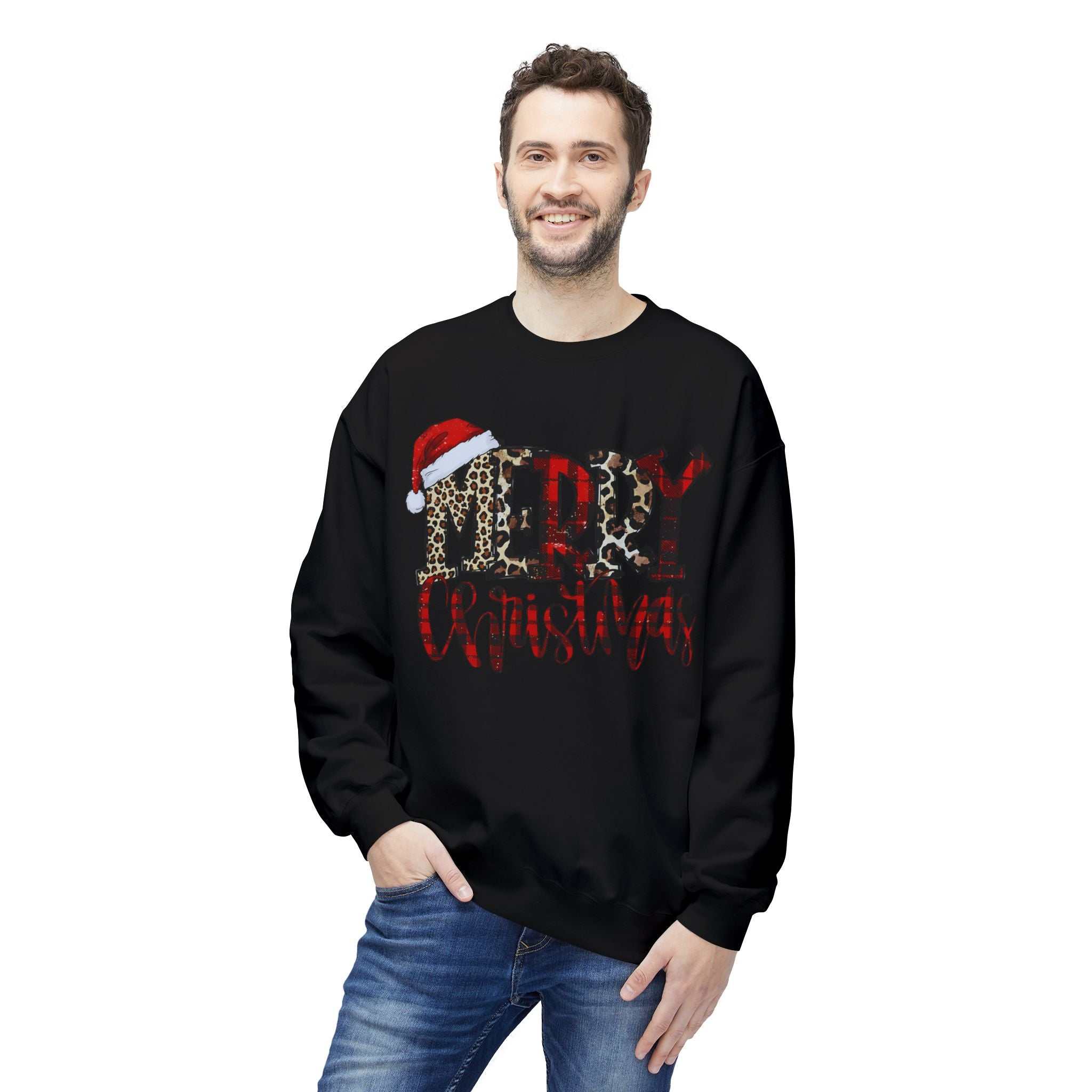 Merry Christmas Leopard Plaid SweatshirtSweatshirtMerry Christmas Leopard Plaid