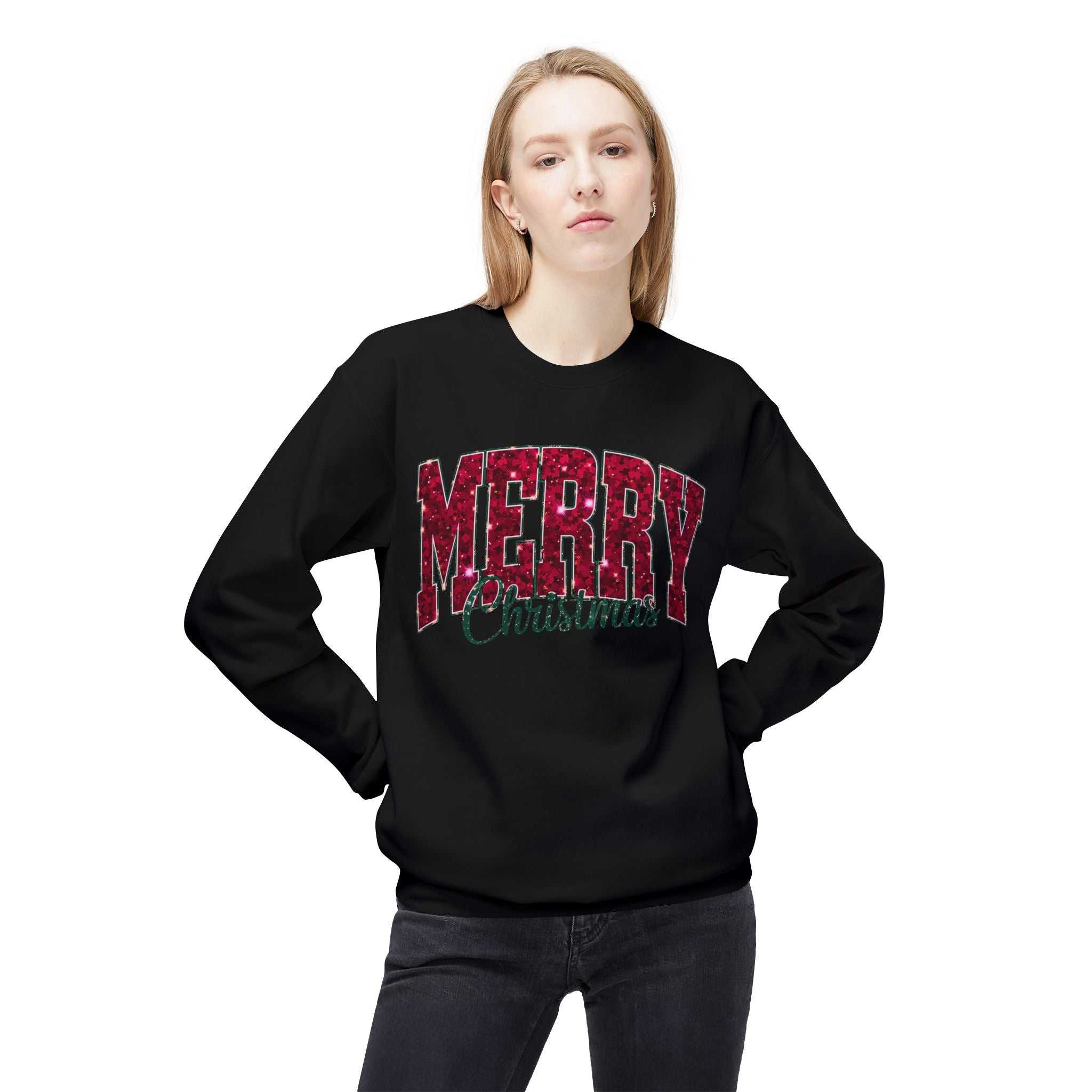 Merry Christmas Plaid Crewneck SweatshirtSweatshirtMerry Christmas Plaid