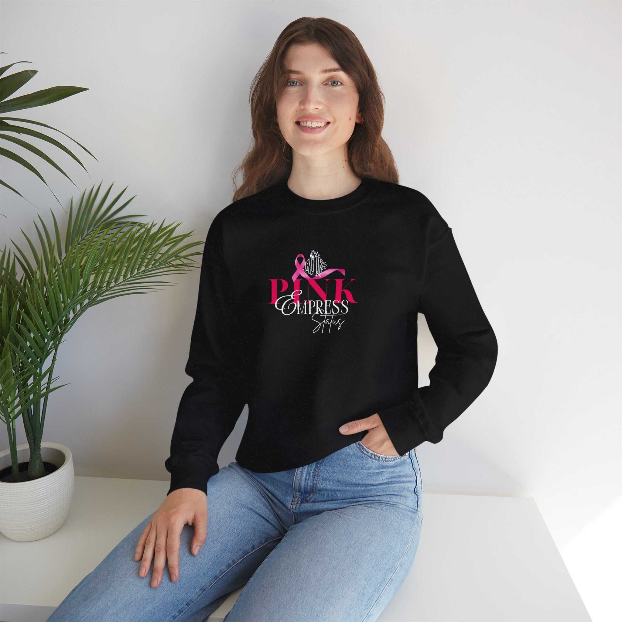 N1K Breast Cancer Awareness Crewneck Sweatshirt - Pink Ribbon "PINK" Design