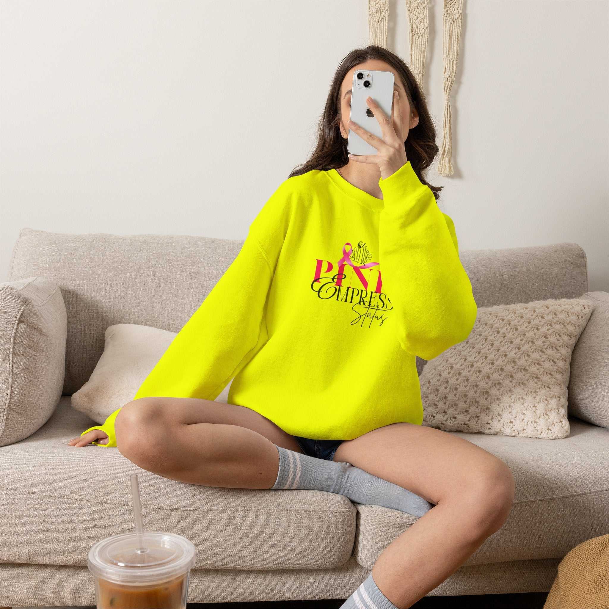 N1K Breast Cancer Awareness Crewneck Sweatshirt - Pink Ribbon "PINK" Design
