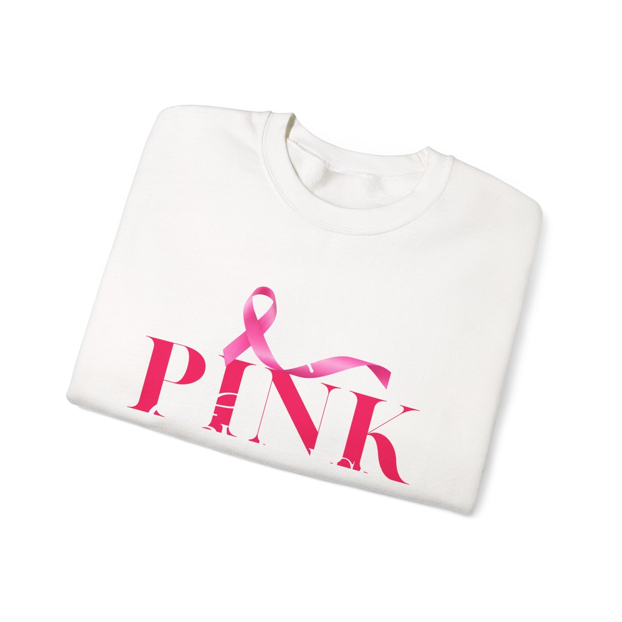 N1K Breast Cancer Awareness Crewneck Sweatshirt - Pink Ribbon "PINK" Design