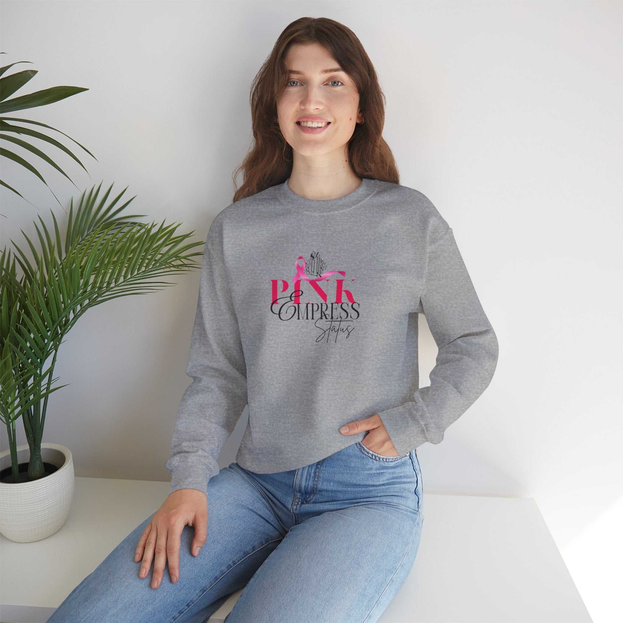 N1K Breast Cancer Awareness Crewneck Sweatshirt - Pink Ribbon "PINK" Design