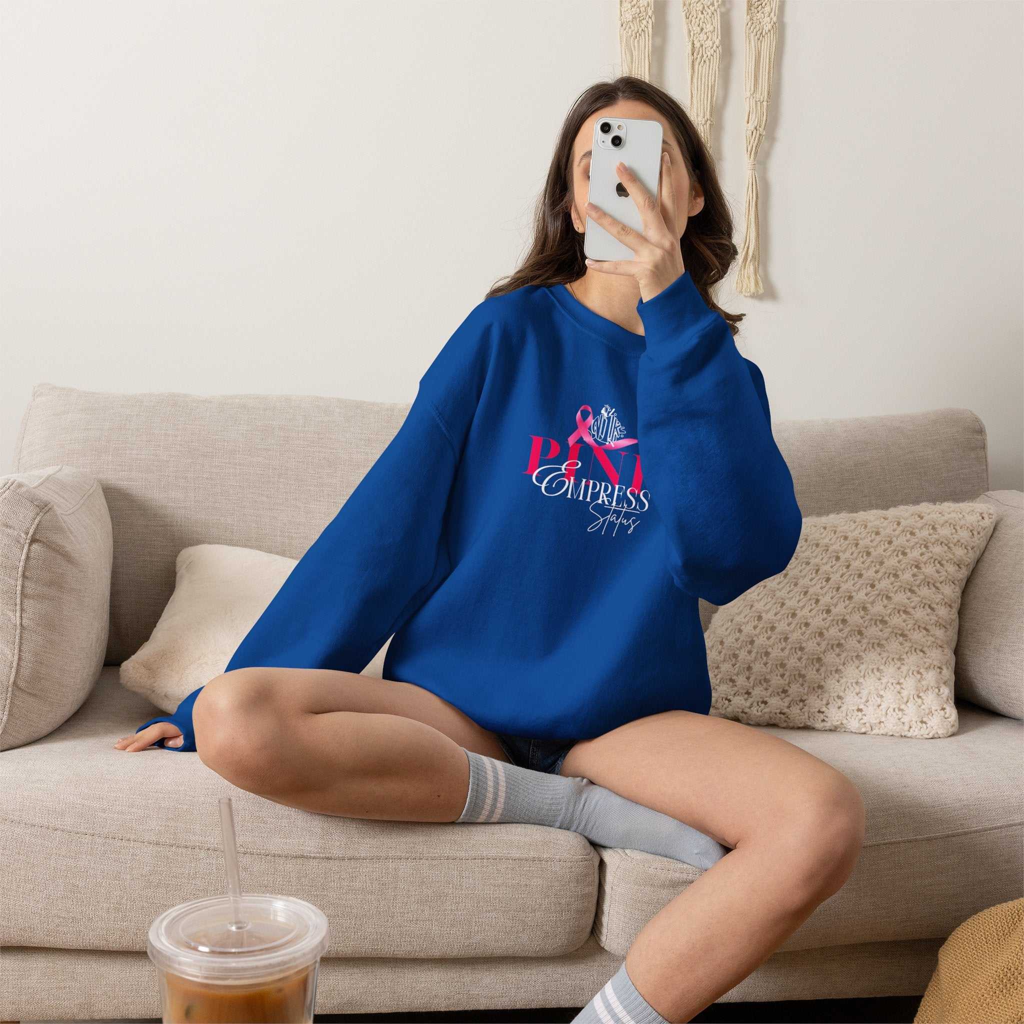 N1K Breast Cancer Awareness Crewneck Sweatshirt - Pink Ribbon "PINK" Design