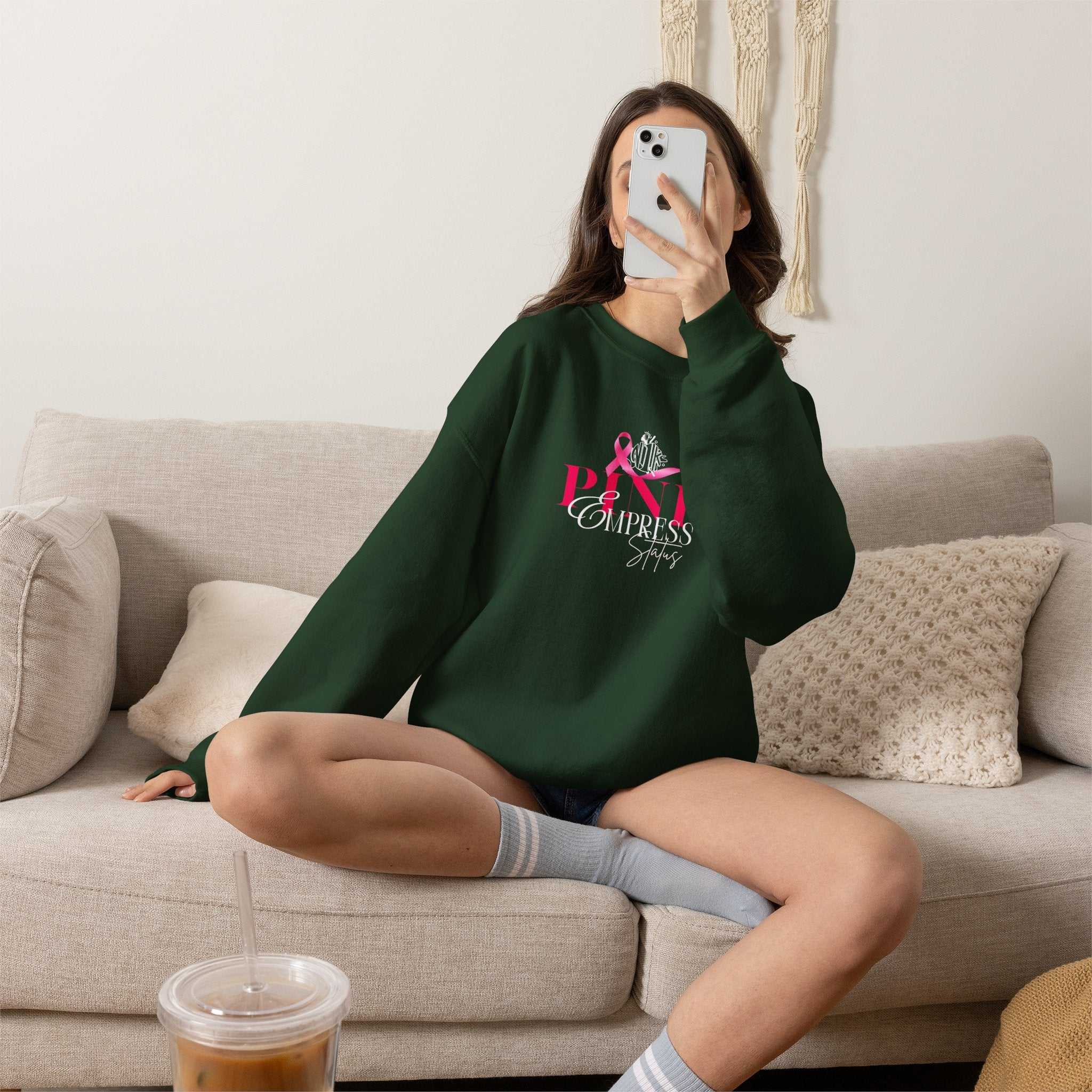 N1K Breast Cancer Awareness Crewneck Sweatshirt - Pink Ribbon "PINK" Design