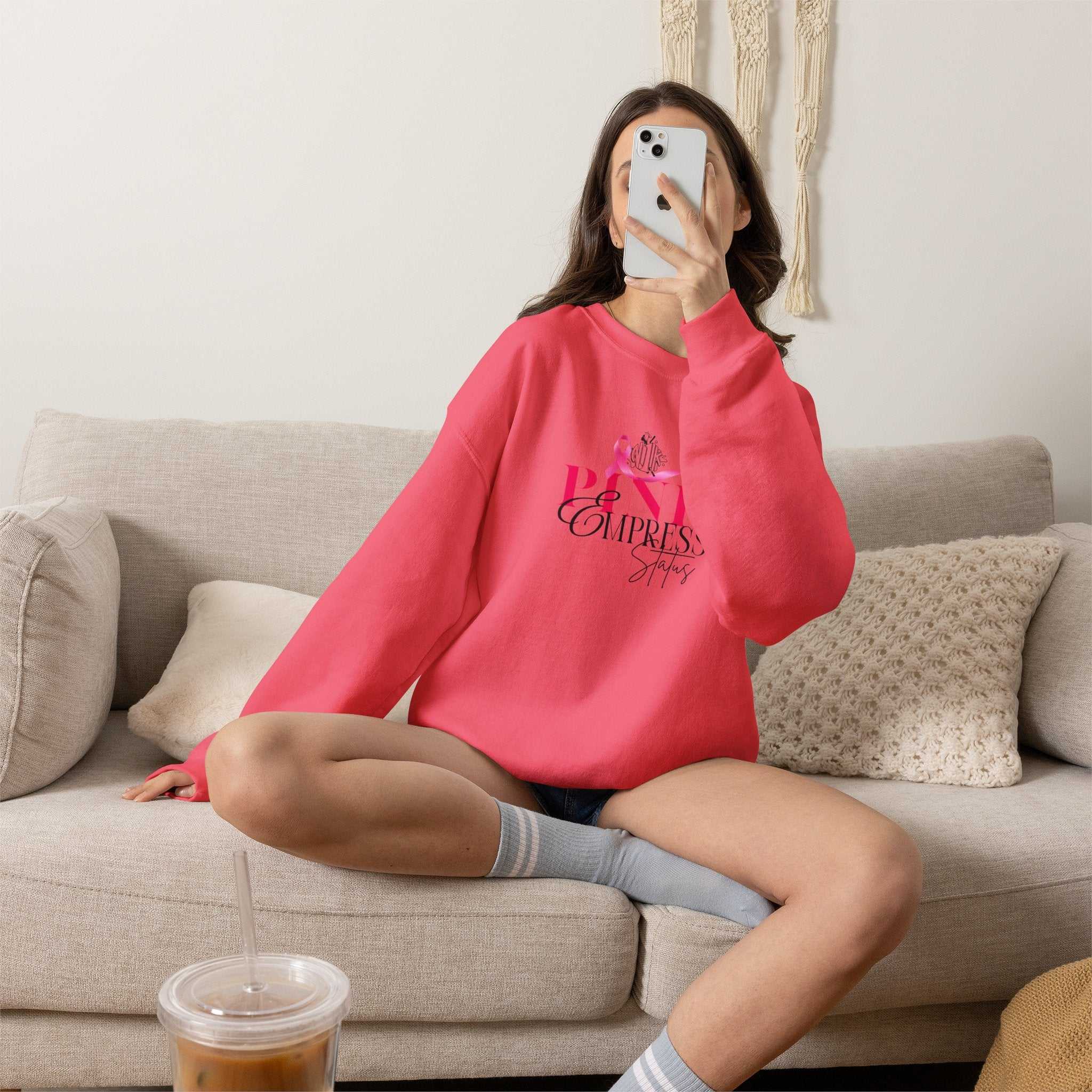 N1K Breast Cancer Awareness Crewneck Sweatshirt - Pink Ribbon "PINK" Design