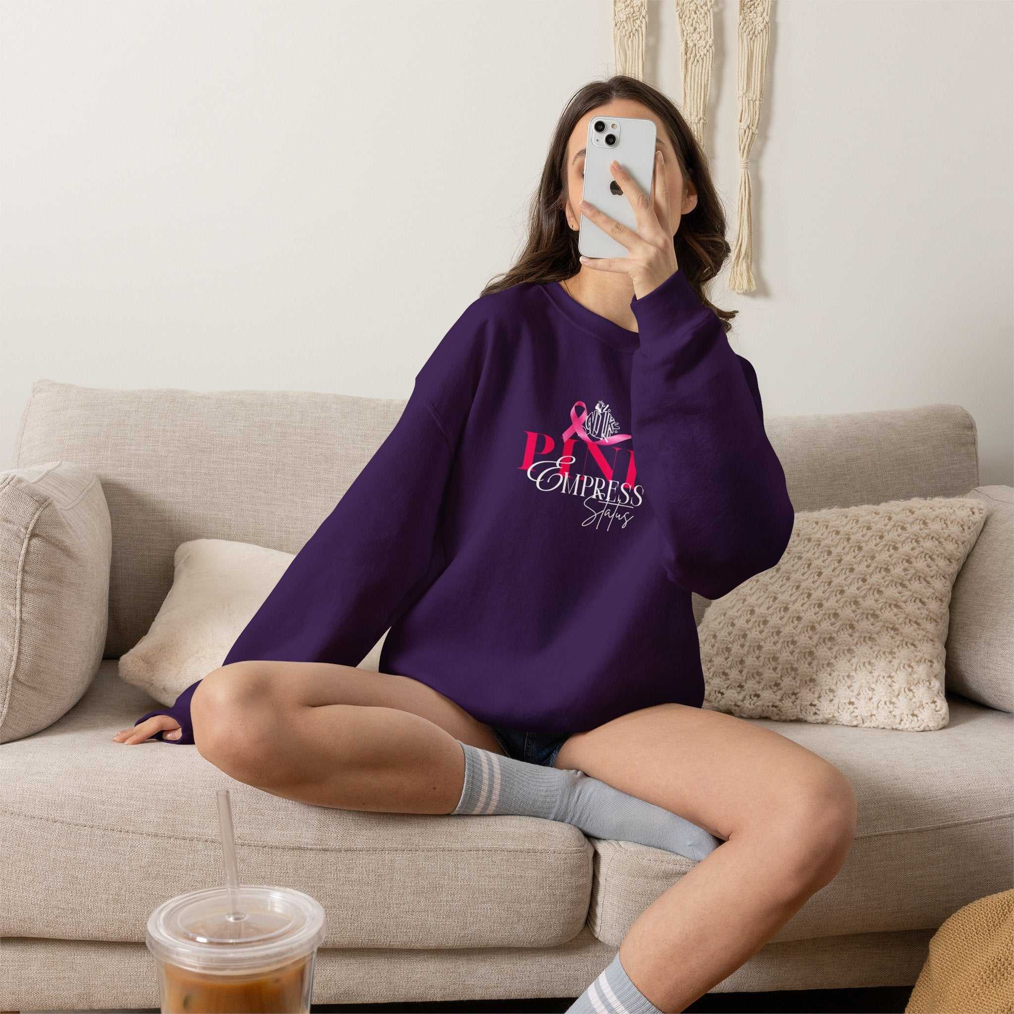 N1K Breast Cancer Awareness Crewneck Sweatshirt - Pink Ribbon "PINK" Design