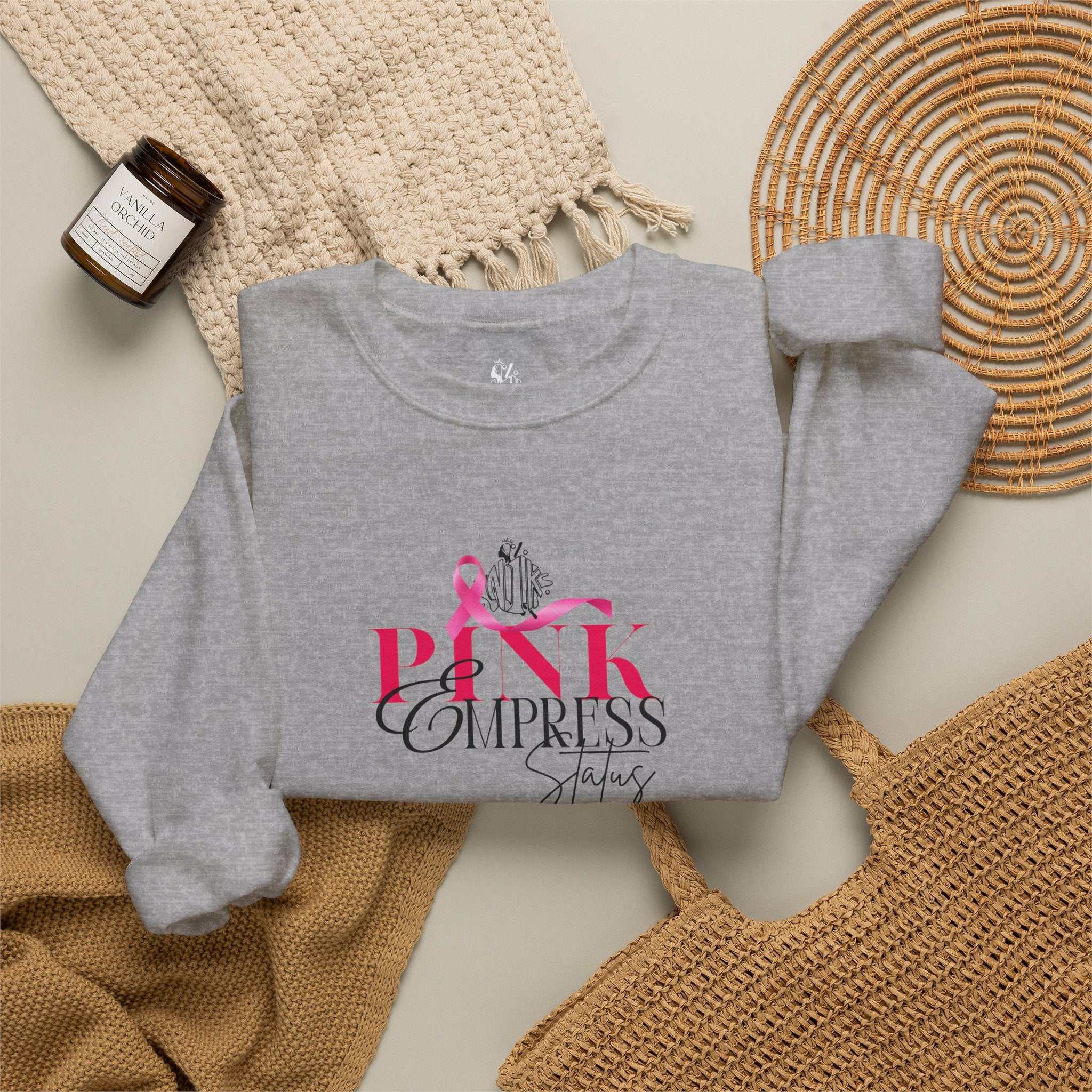 N1K Breast Cancer Awareness Crewneck Sweatshirt - Pink Ribbon "PINK" Design