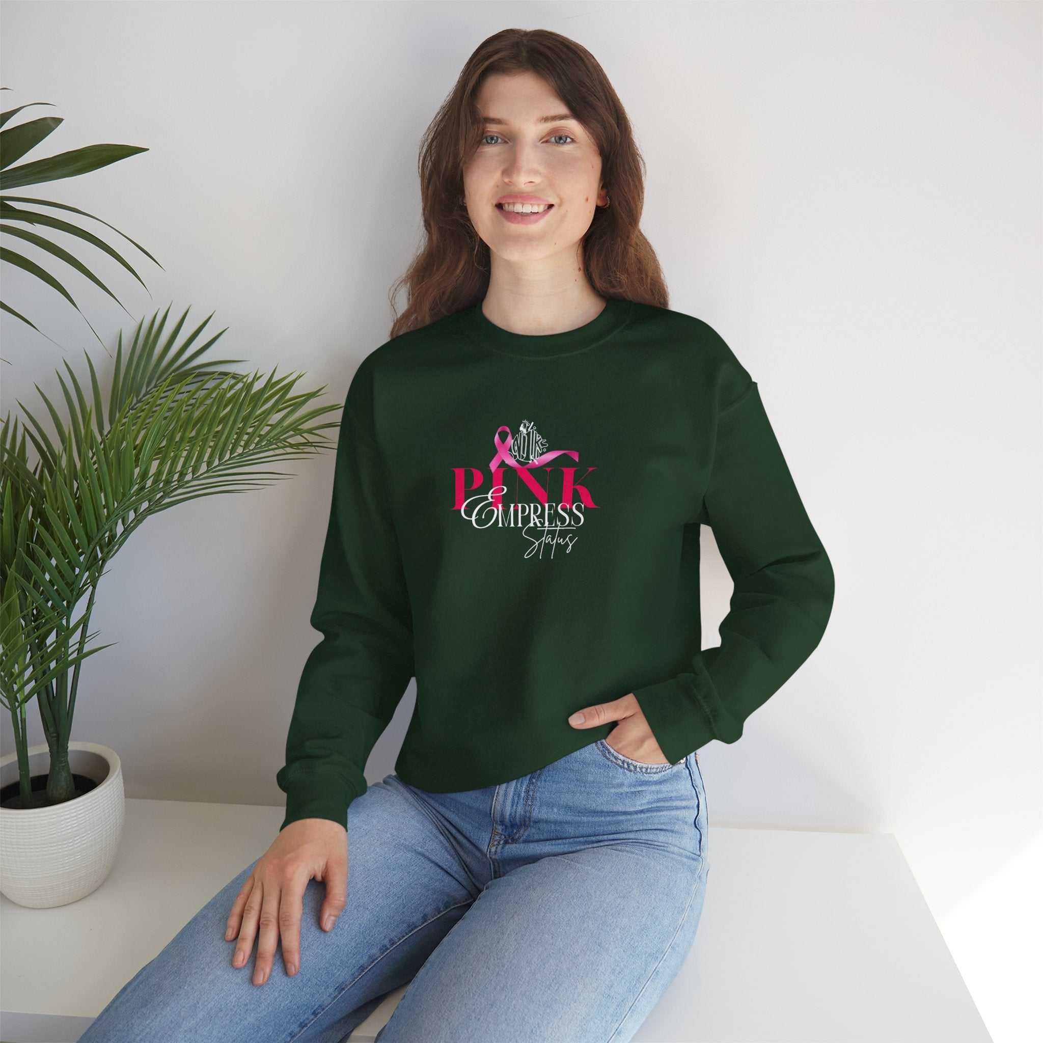 N1K Breast Cancer Awareness Crewneck Sweatshirt - Pink Ribbon "PINK" Design