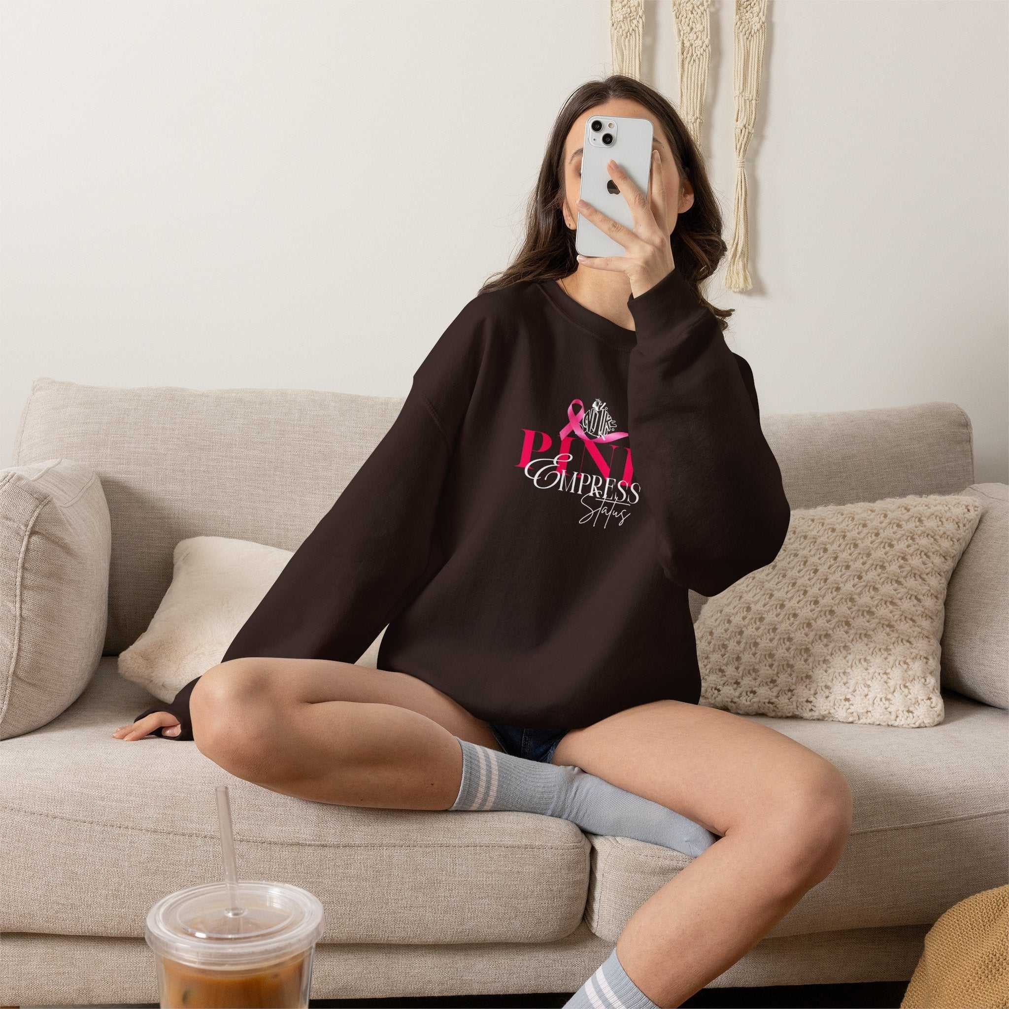 N1K Breast Cancer Awareness Crewneck Sweatshirt - Pink Ribbon "PINK" Design