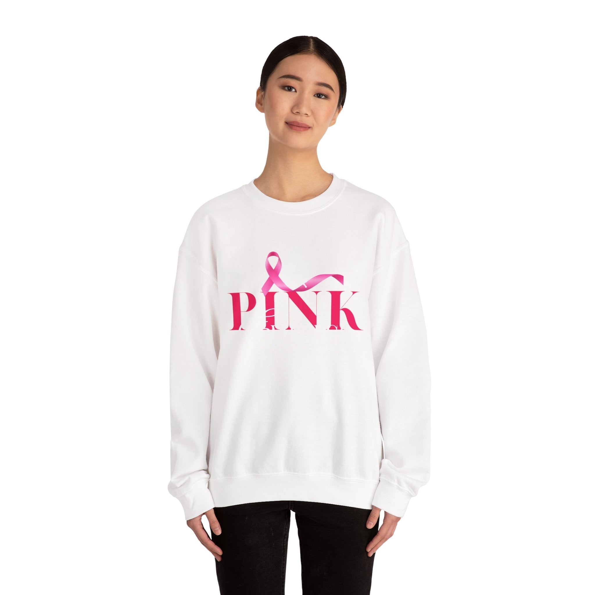 N1K Breast Cancer Awareness Crewneck Sweatshirt - Pink Ribbon "PINK" Design