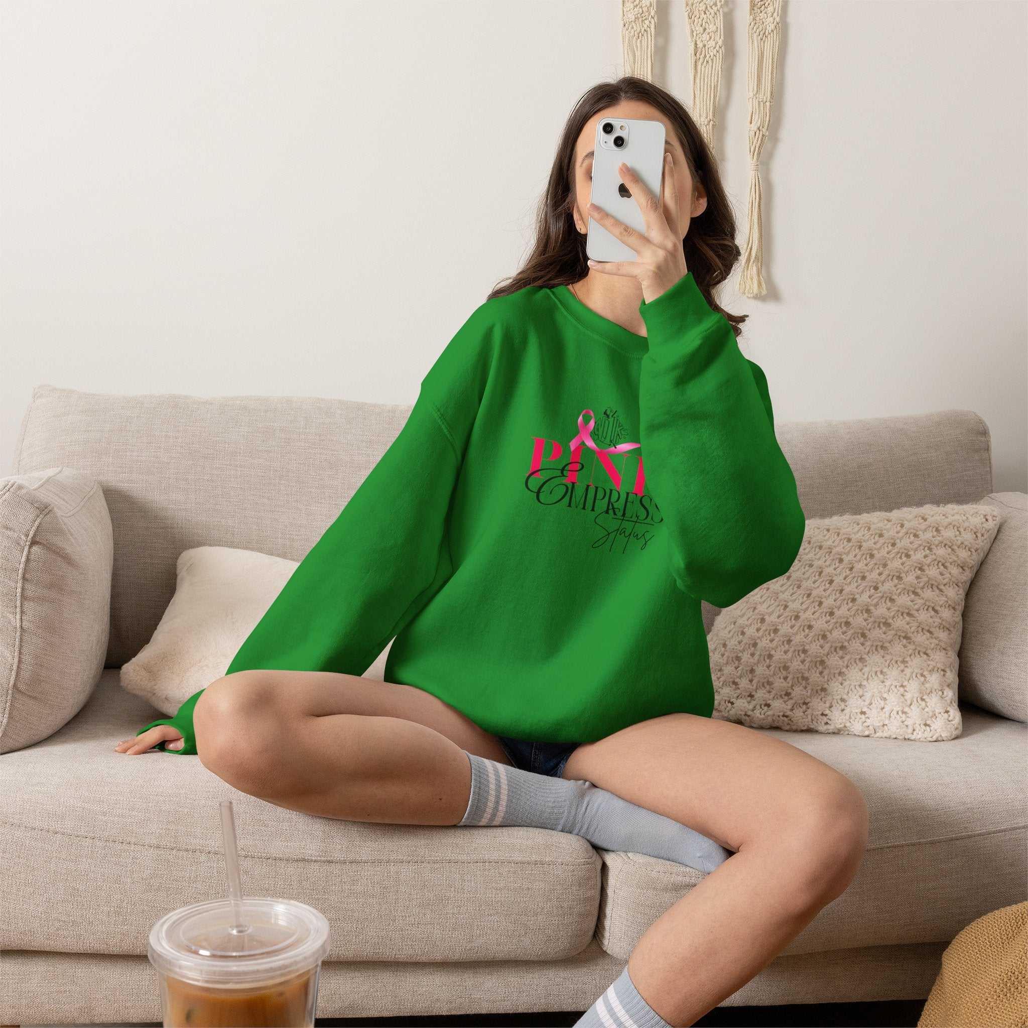 N1K Breast Cancer Awareness Crewneck Sweatshirt - Pink Ribbon "PINK" Design