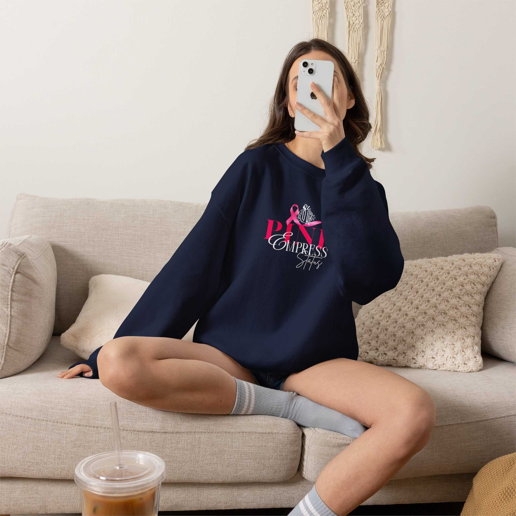 N1K Breast Cancer Awareness Crewneck Sweatshirt - Pink Ribbon "PINK" Design