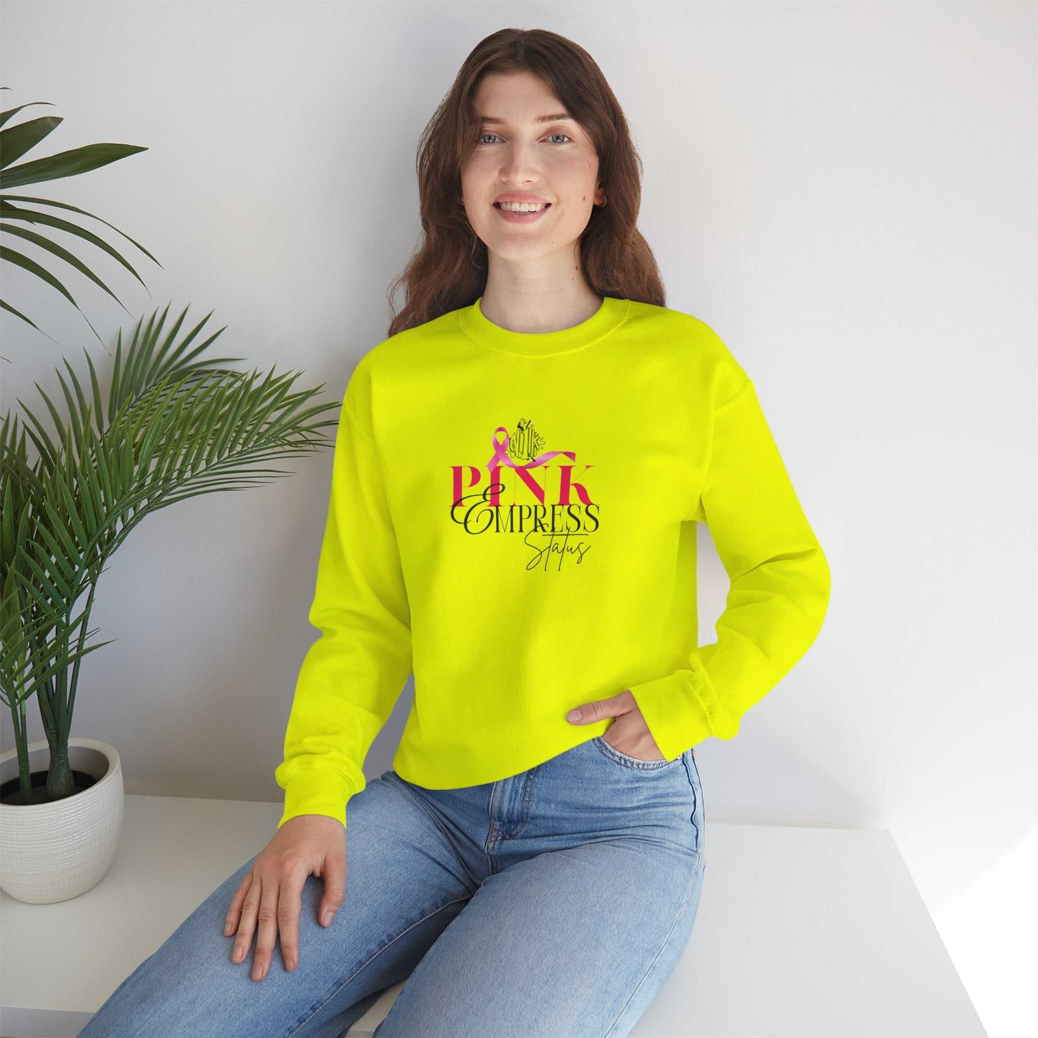 N1K Breast Cancer Awareness Crewneck Sweatshirt - Pink Ribbon "PINK" Design