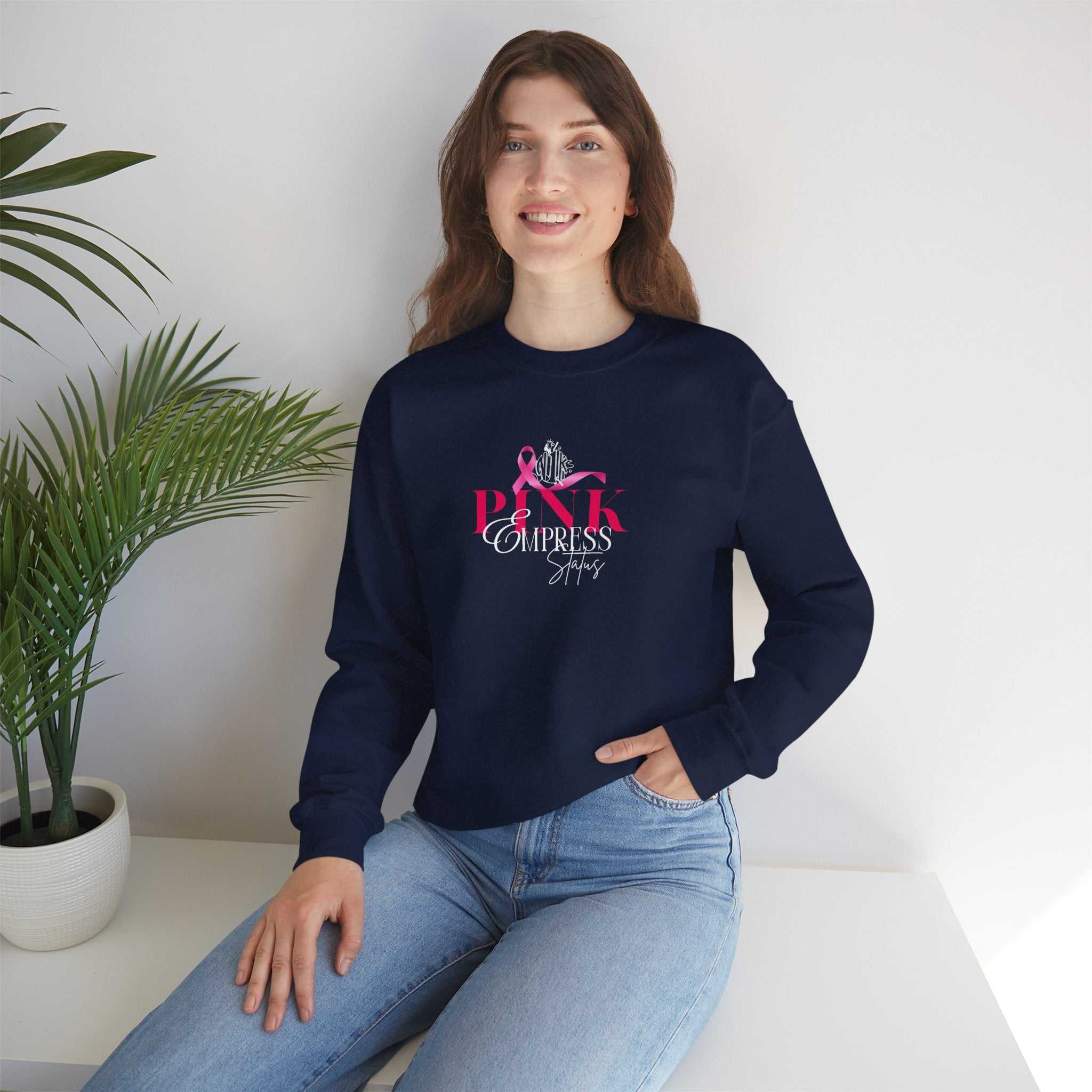 N1K Breast Cancer Awareness Crewneck Sweatshirt - Pink Ribbon "PINK" Design
