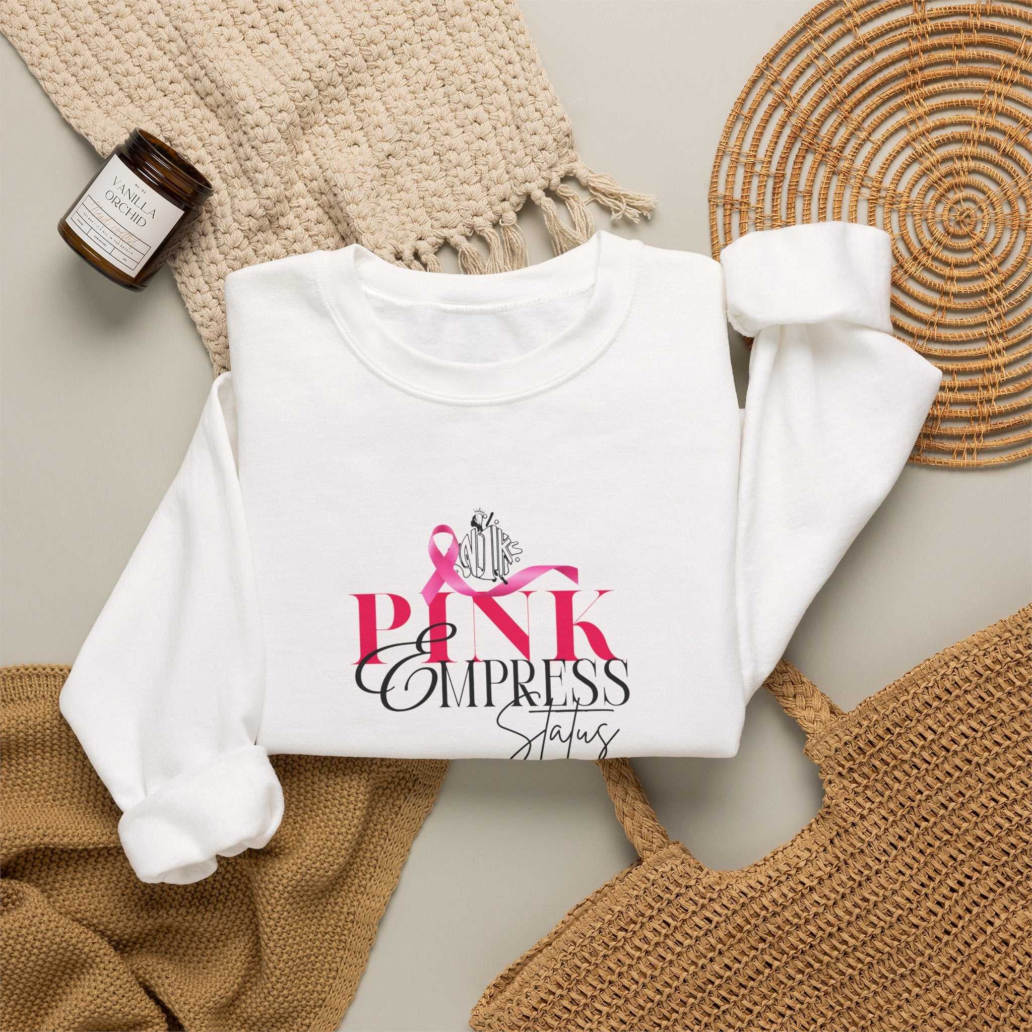 N1K Breast Cancer Awareness Crewneck Sweatshirt - Pink Ribbon "PINK" Design