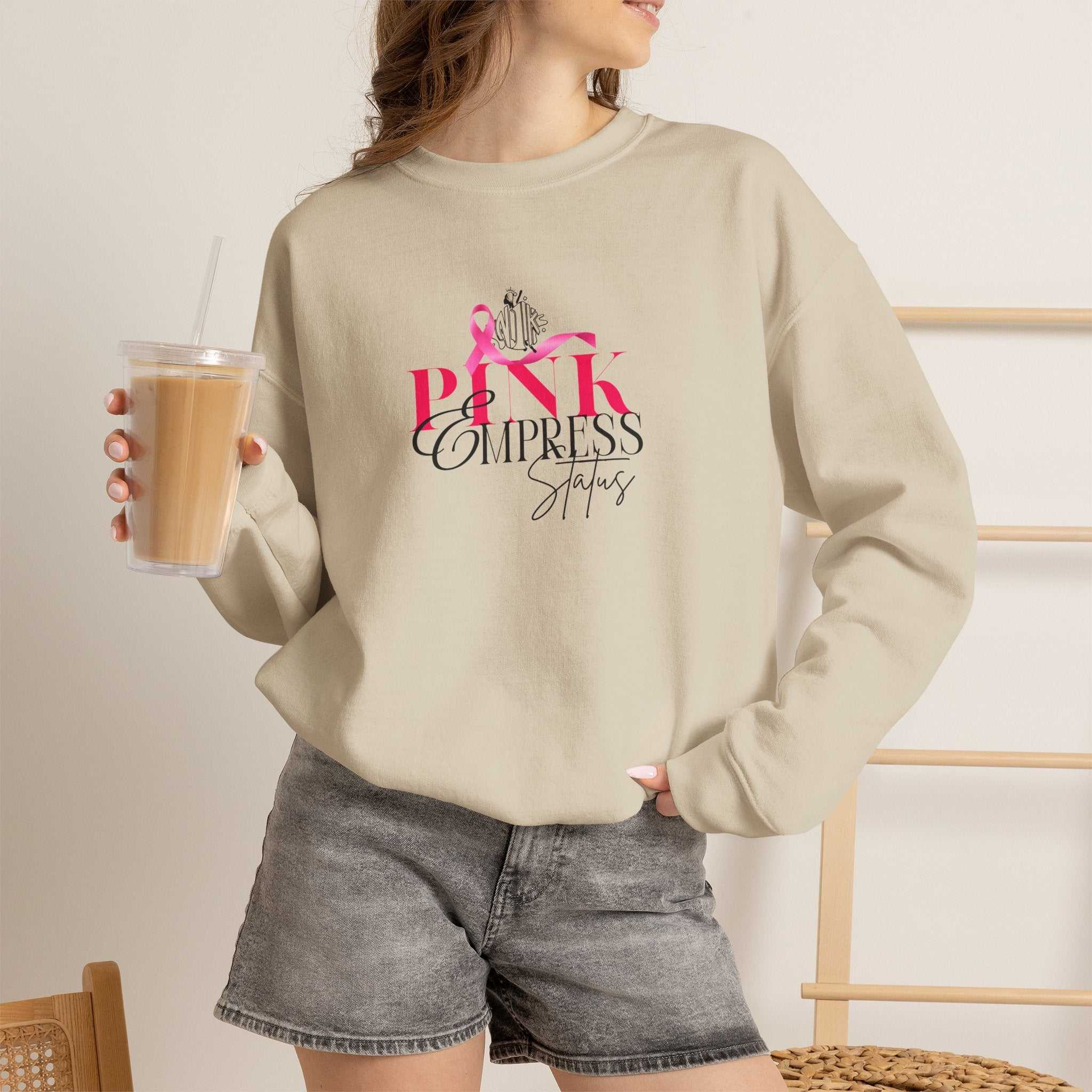 N1K Breast Cancer Awareness Crewneck Sweatshirt - Pink Ribbon "PINK" Design