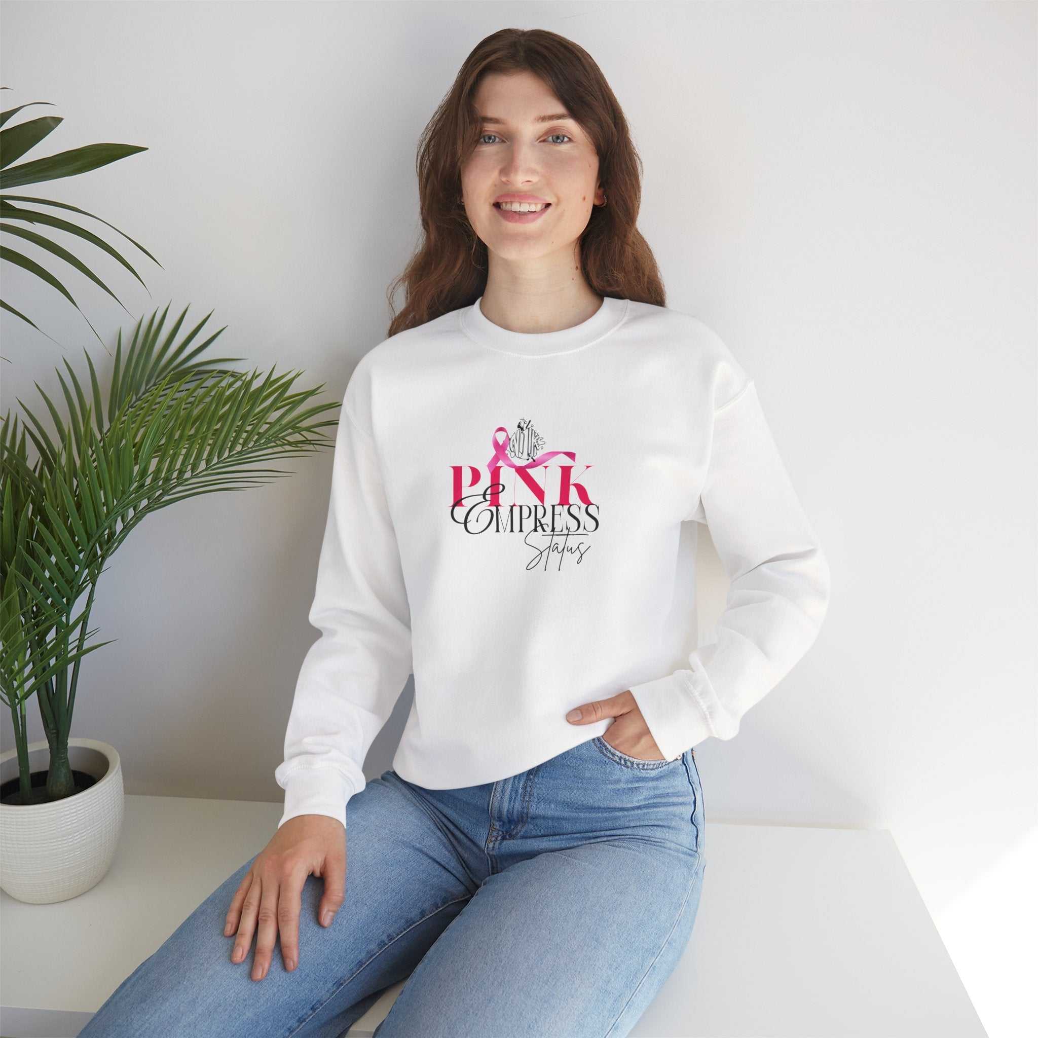 N1K Breast Cancer Awareness Crewneck Sweatshirt - Pink Ribbon "PINK" Design