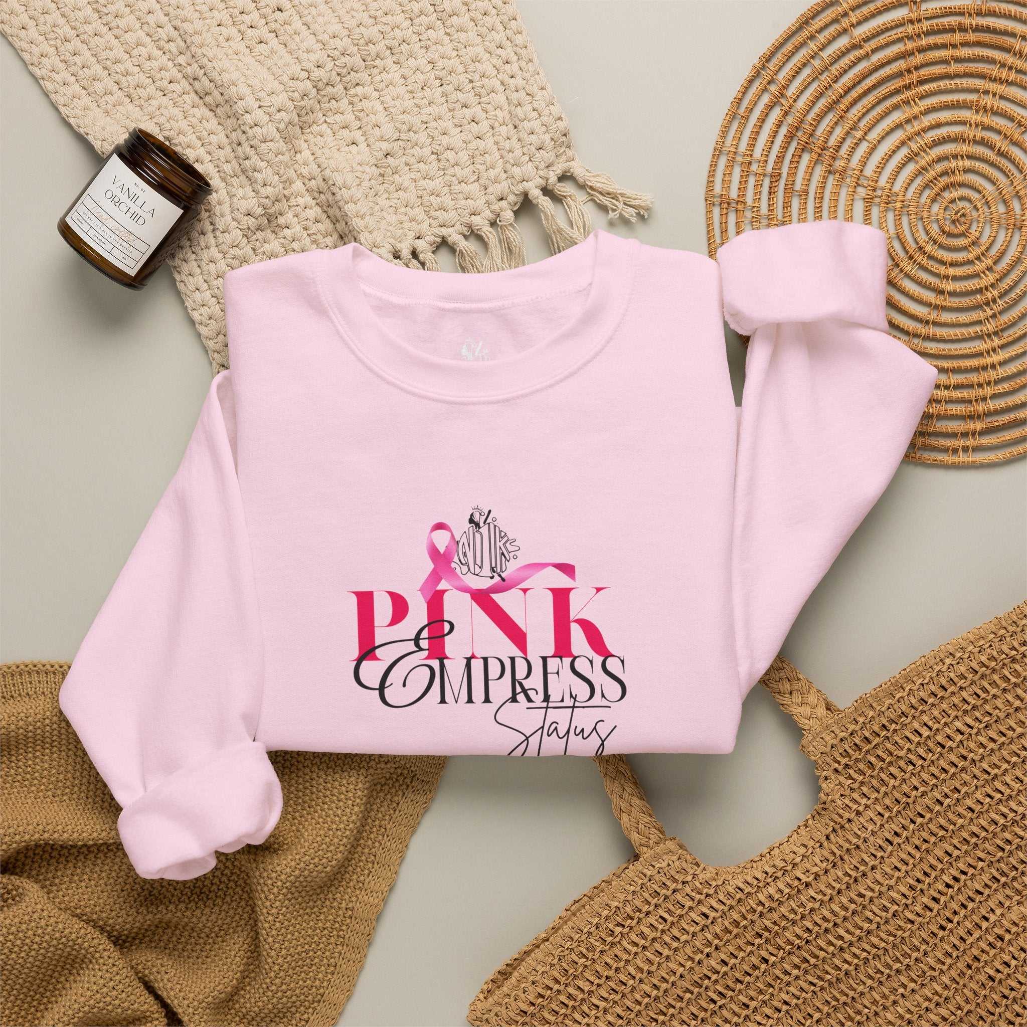 N1K Breast Cancer Awareness Crewneck Sweatshirt - Pink Ribbon "PINK" Design