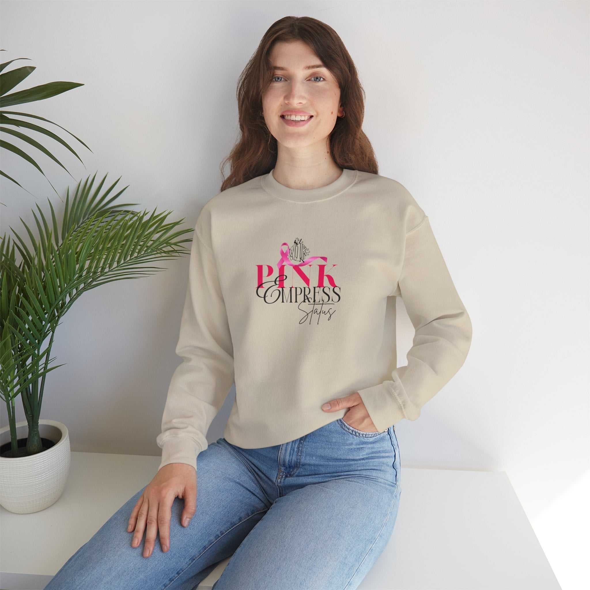 N1K Breast Cancer Awareness Crewneck Sweatshirt - Pink Ribbon "PINK" Design