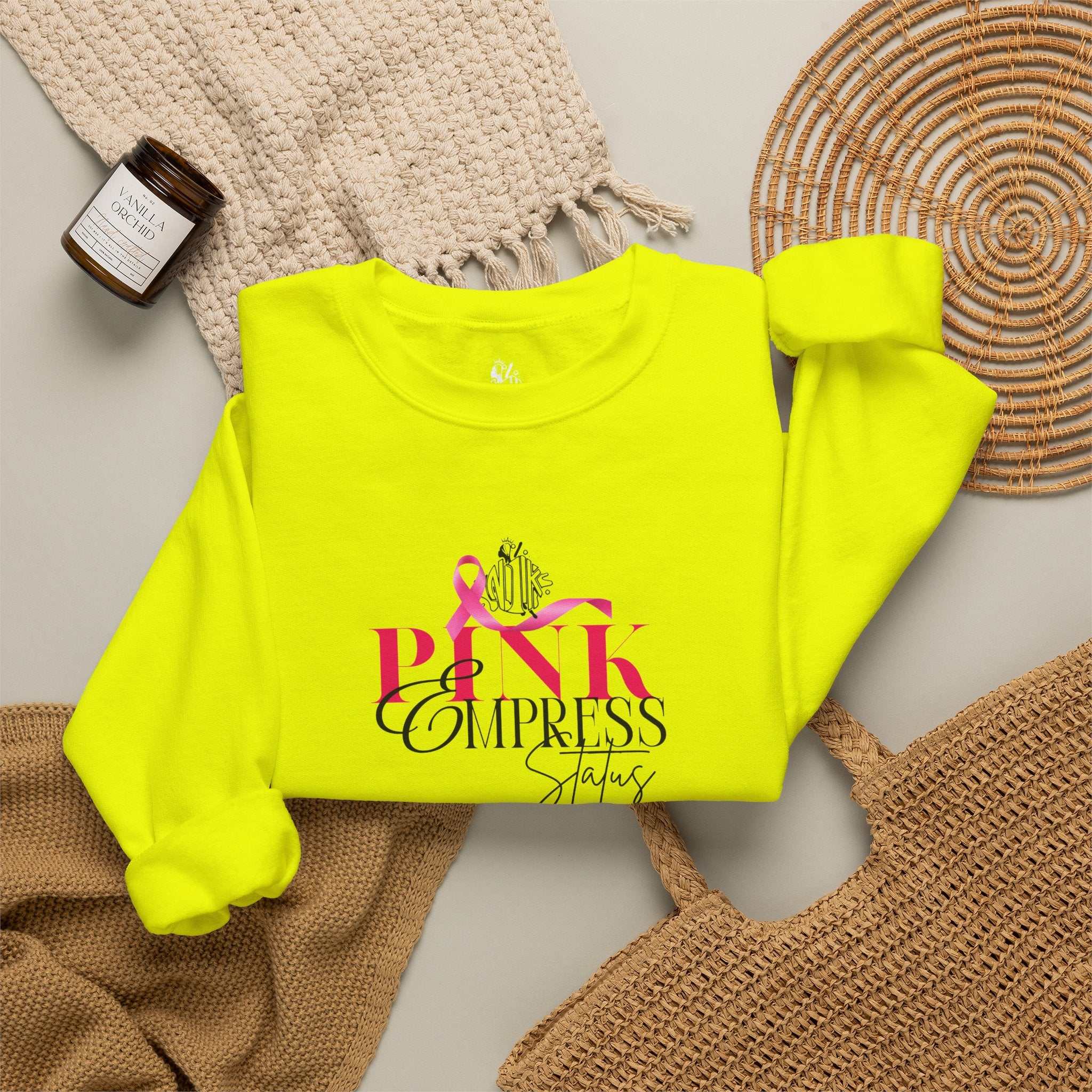 N1K Breast Cancer Awareness Crewneck Sweatshirt - Pink Ribbon "PINK" Design
