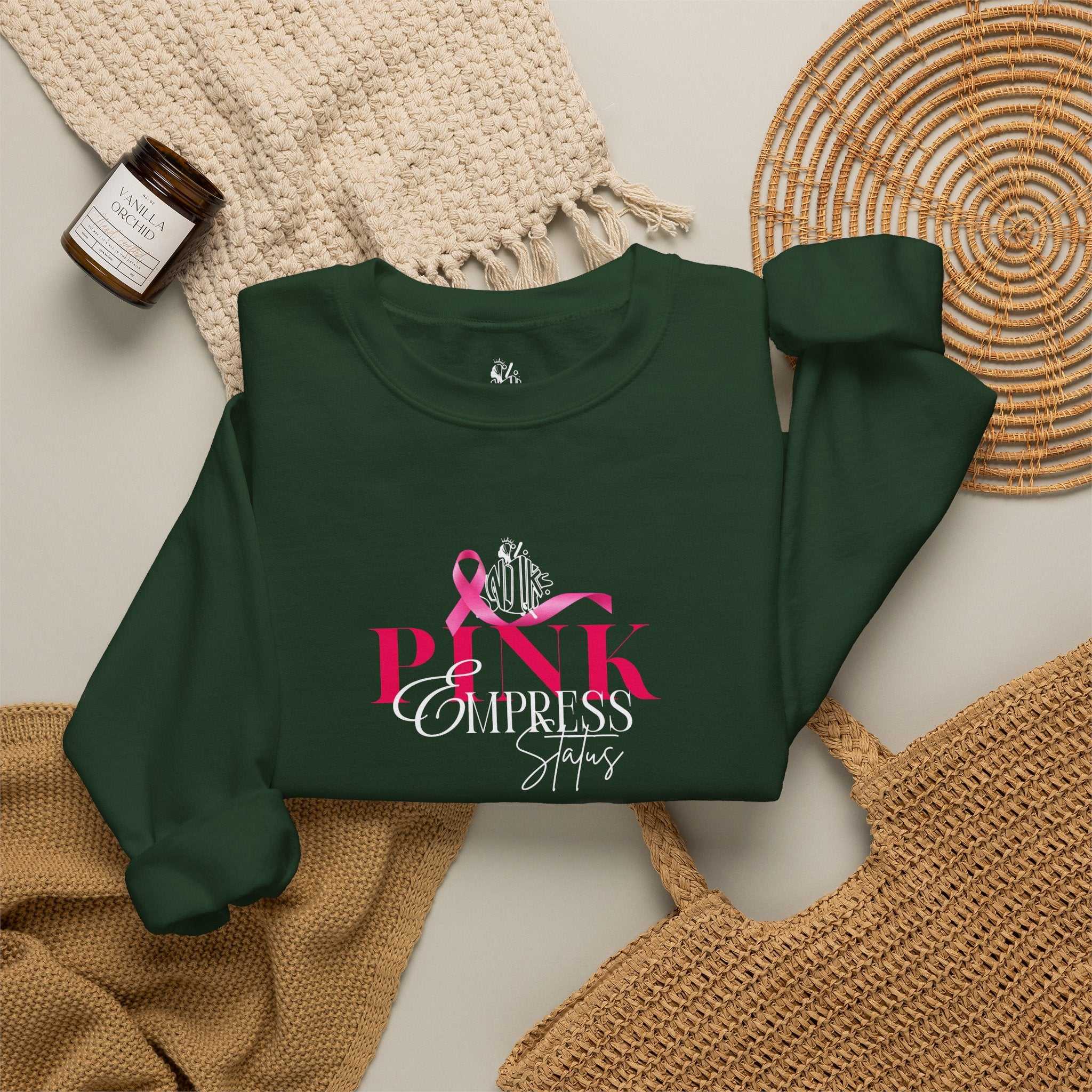N1K Breast Cancer Awareness Crewneck Sweatshirt - Pink Ribbon "PINK" Design