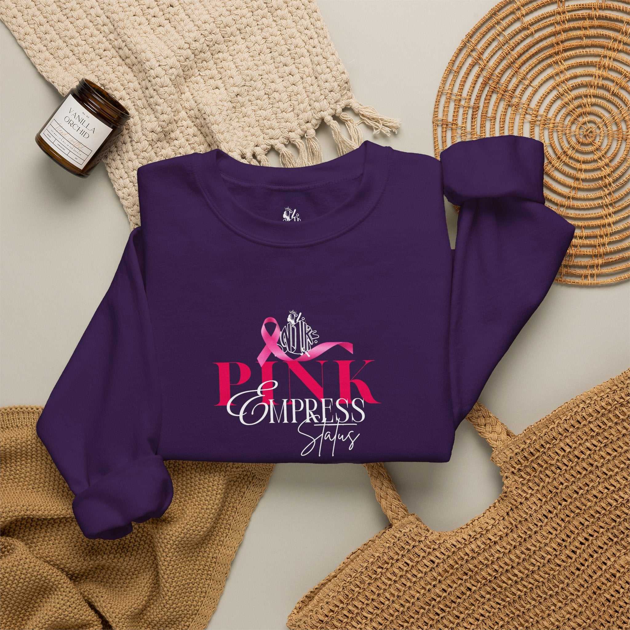 N1K Breast Cancer Awareness Crewneck Sweatshirt - Pink Ribbon "PINK" Design