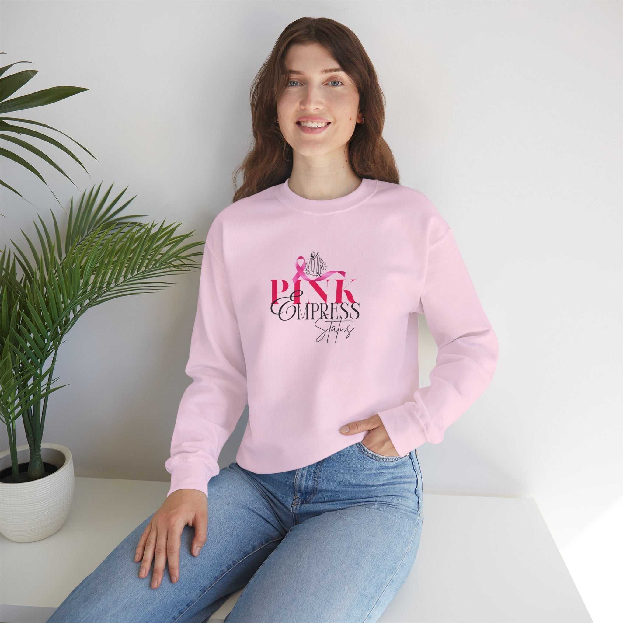 N1K Breast Cancer Awareness Crewneck Sweatshirt - Pink Ribbon "PINK" Design