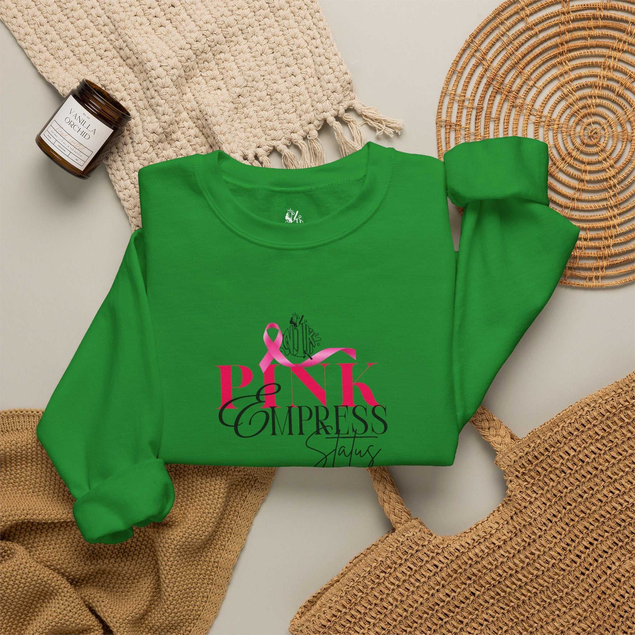 N1K Breast Cancer Awareness Crewneck Sweatshirt - Pink Ribbon "PINK" Design