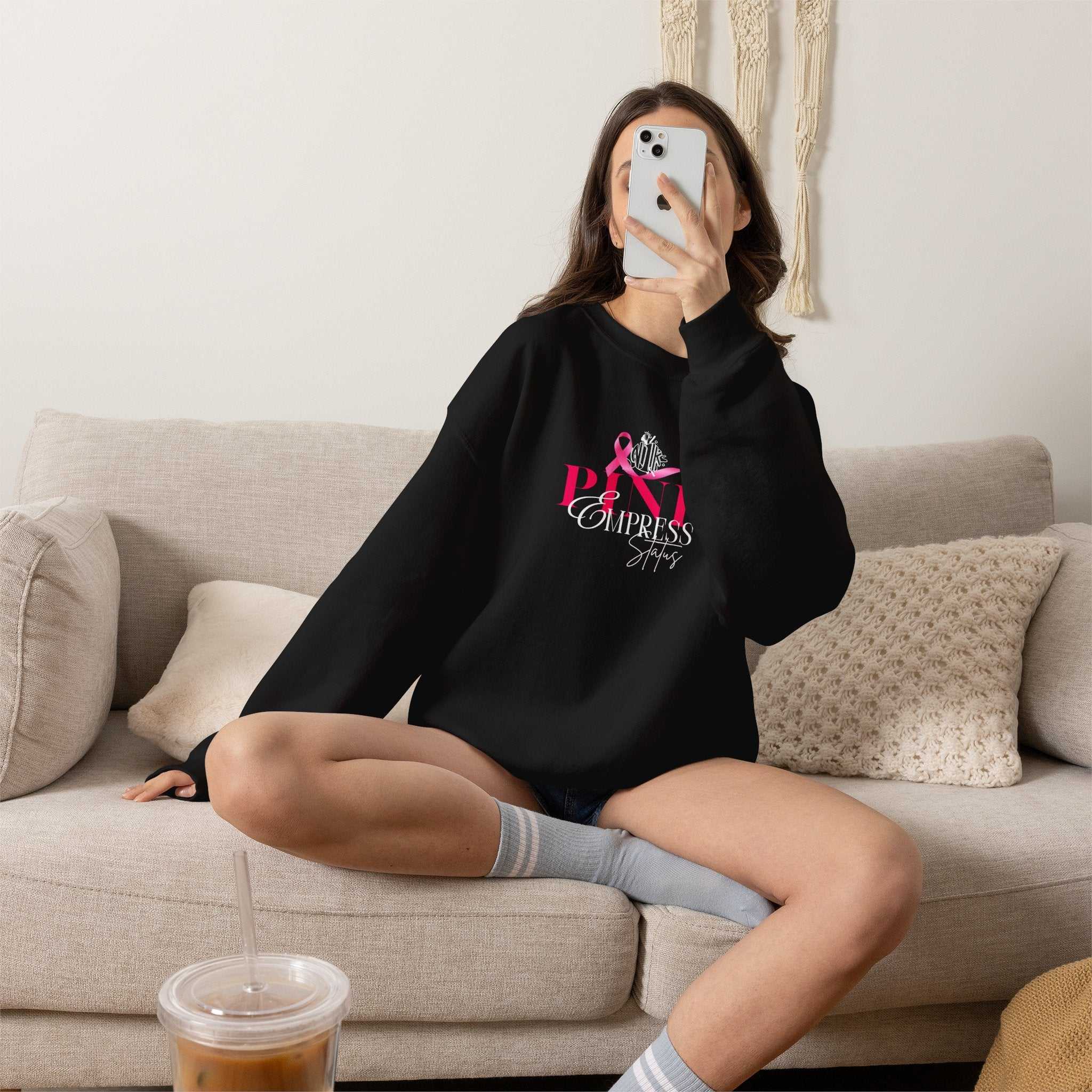 N1K Breast Cancer Awareness Crewneck Sweatshirt - Pink Ribbon "PINK" Design