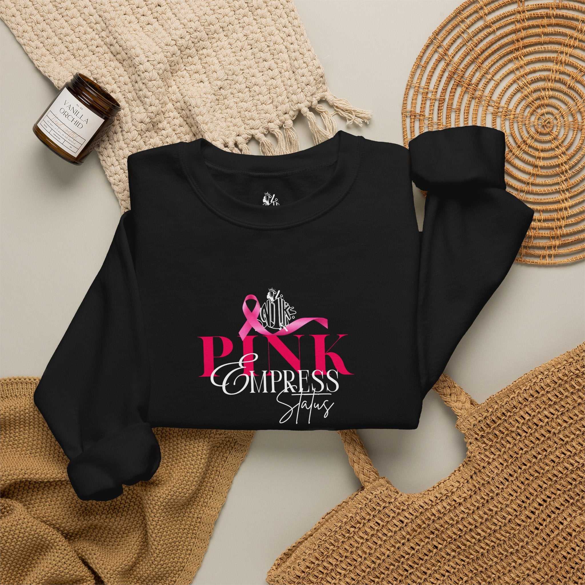 N1K Breast Cancer Awareness Crewneck Sweatshirt - Pink Ribbon "PINK" Design
