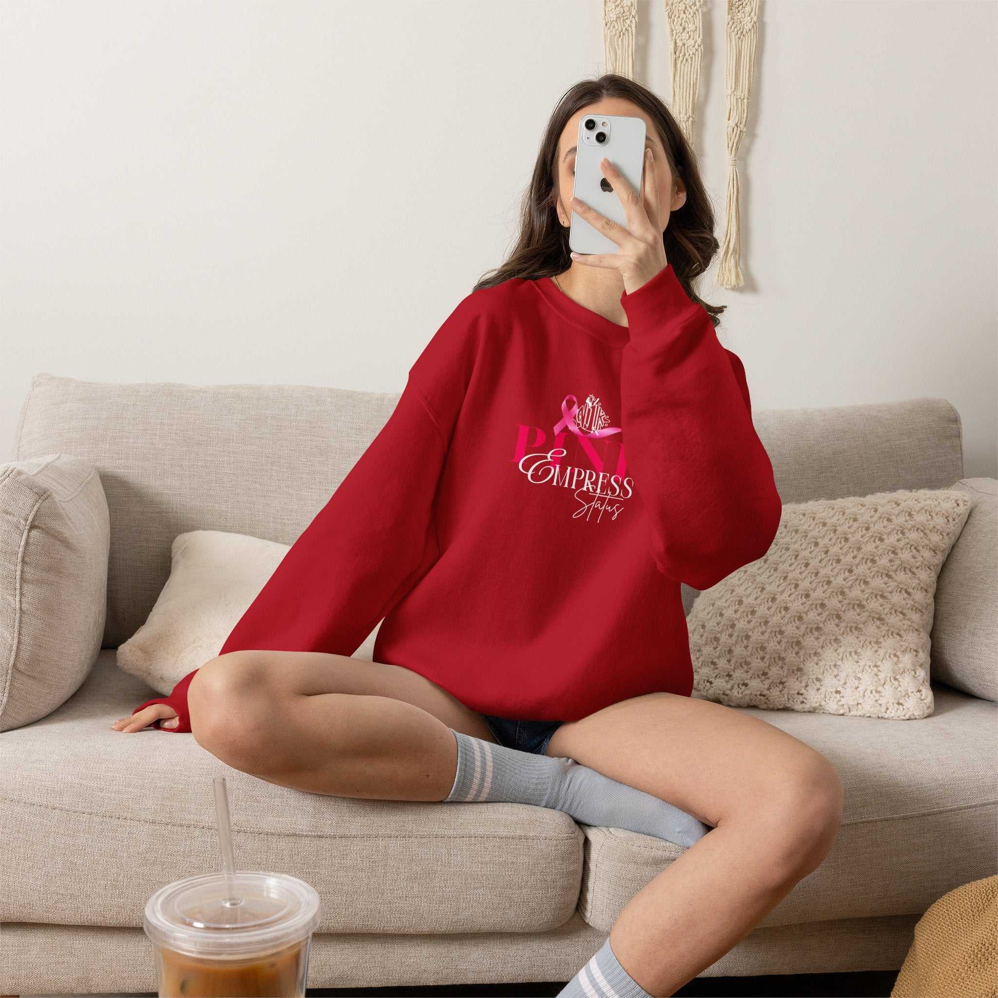N1K Breast Cancer Awareness Crewneck Sweatshirt - Pink Ribbon "PINK" Design