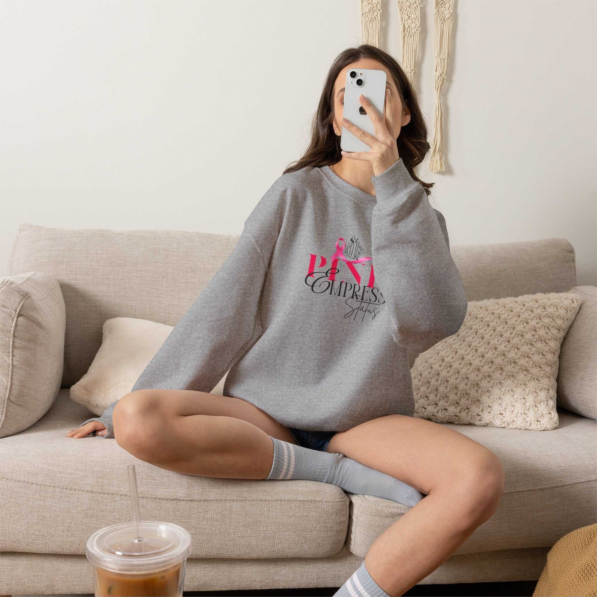 N1K Breast Cancer Awareness Crewneck Sweatshirt - Pink Ribbon "PINK" Design