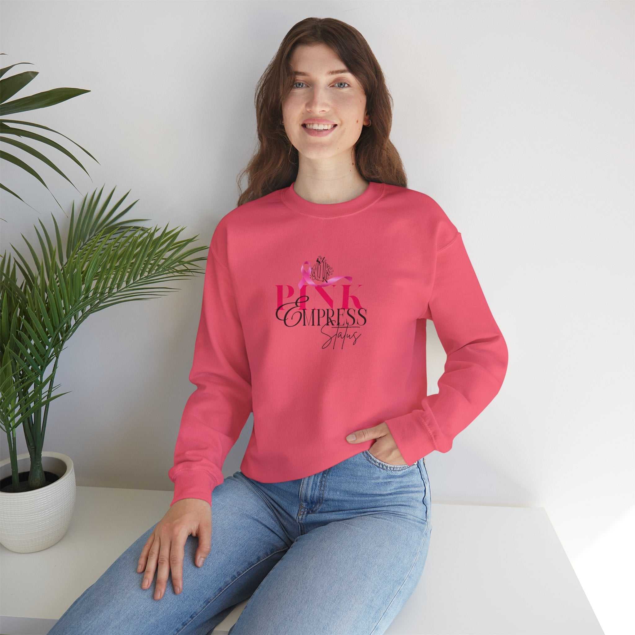 N1K Breast Cancer Awareness Crewneck Sweatshirt - Pink Ribbon "PINK" Design