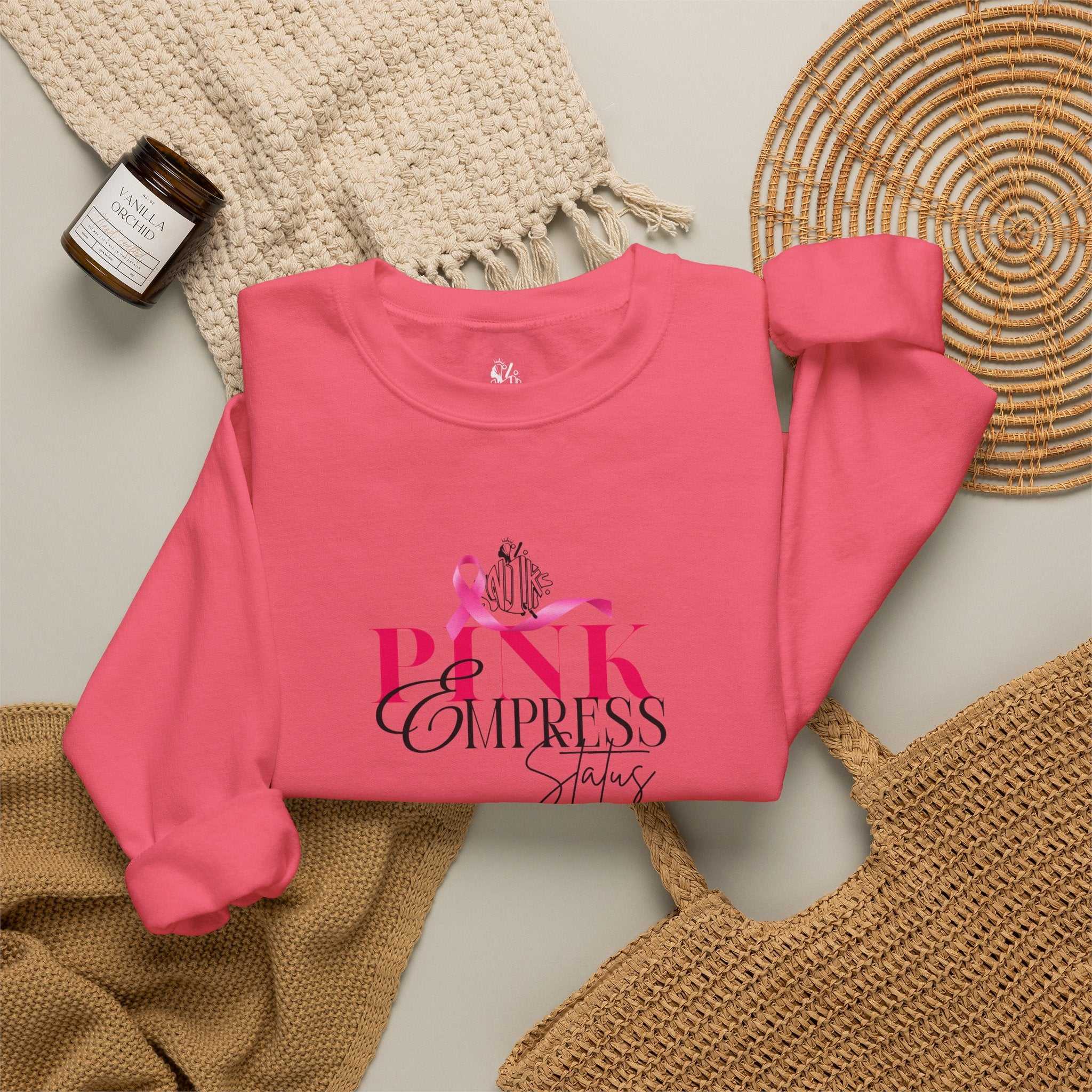 N1K Breast Cancer Awareness Crewneck Sweatshirt - Pink Ribbon "PINK" Design
