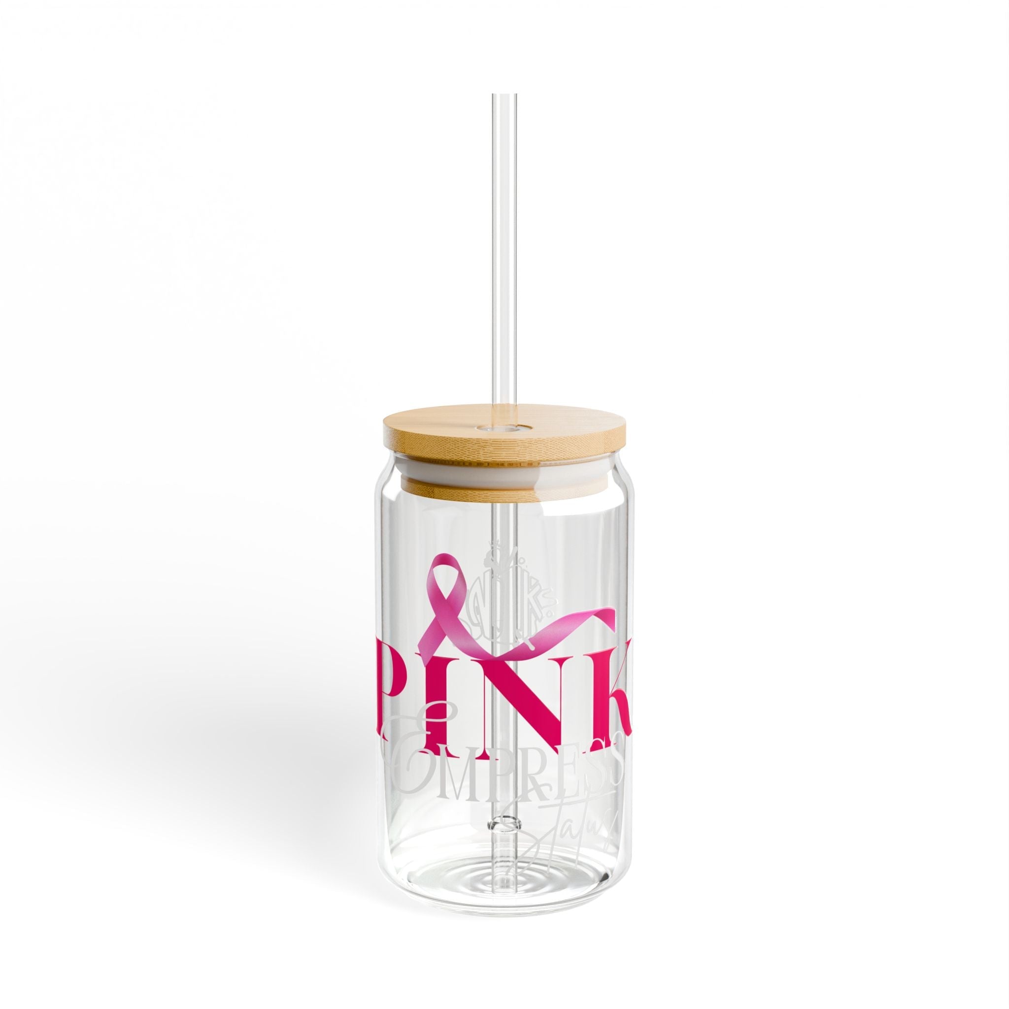 Bicchiere N1K Empress Status da 470 ml con cannuccia a nastro rosa – Tumbler per la consapevolezza sul cancro al seno con cannuccia