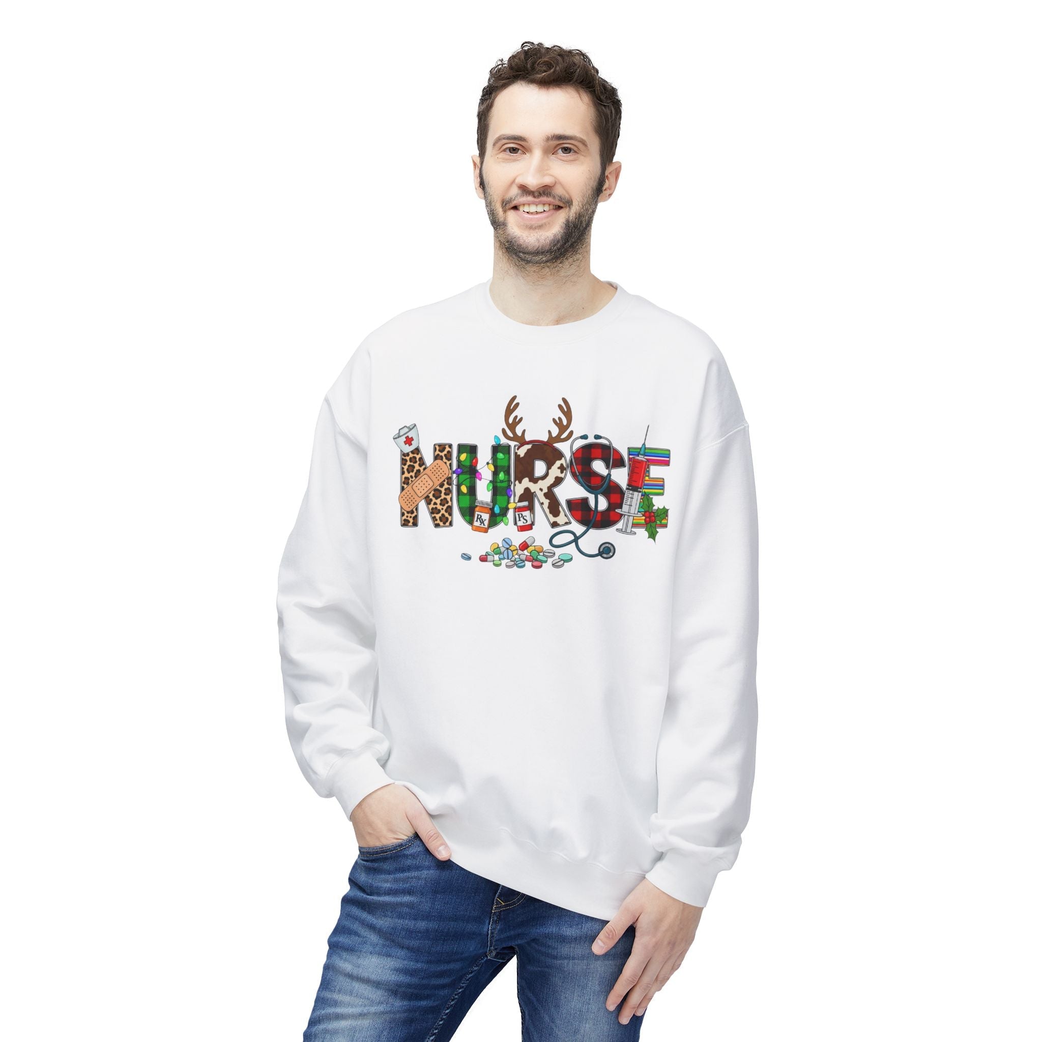 Nurse Christmas Crewneck Sweatshirt – Festive Medical Holiday Gift