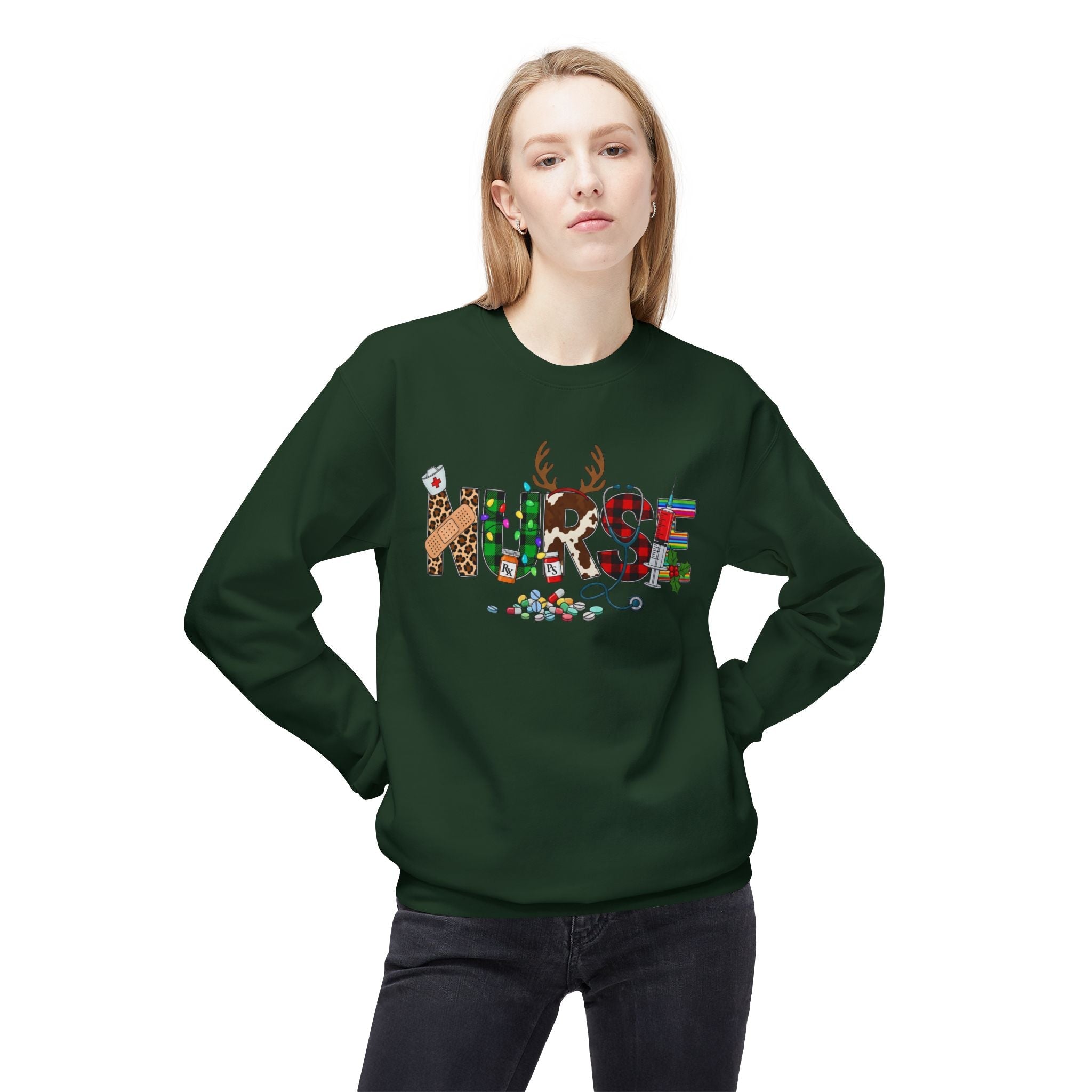 Nurse Christmas Crewneck Sweatshirt – Festive Medical Holiday Gift