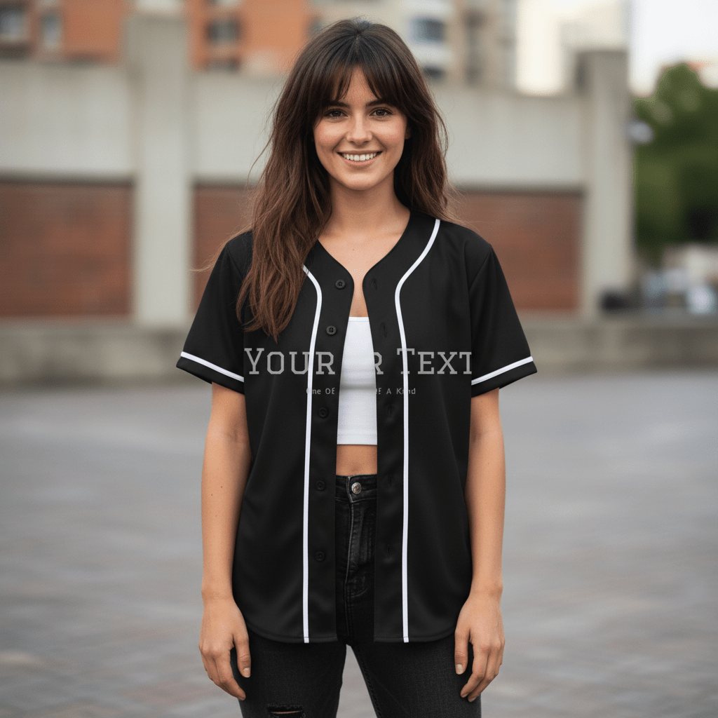 Personalized Embroidery Women's Baseball Jersey — Customizable All-Over Print Sportswear for Birthdays & Events