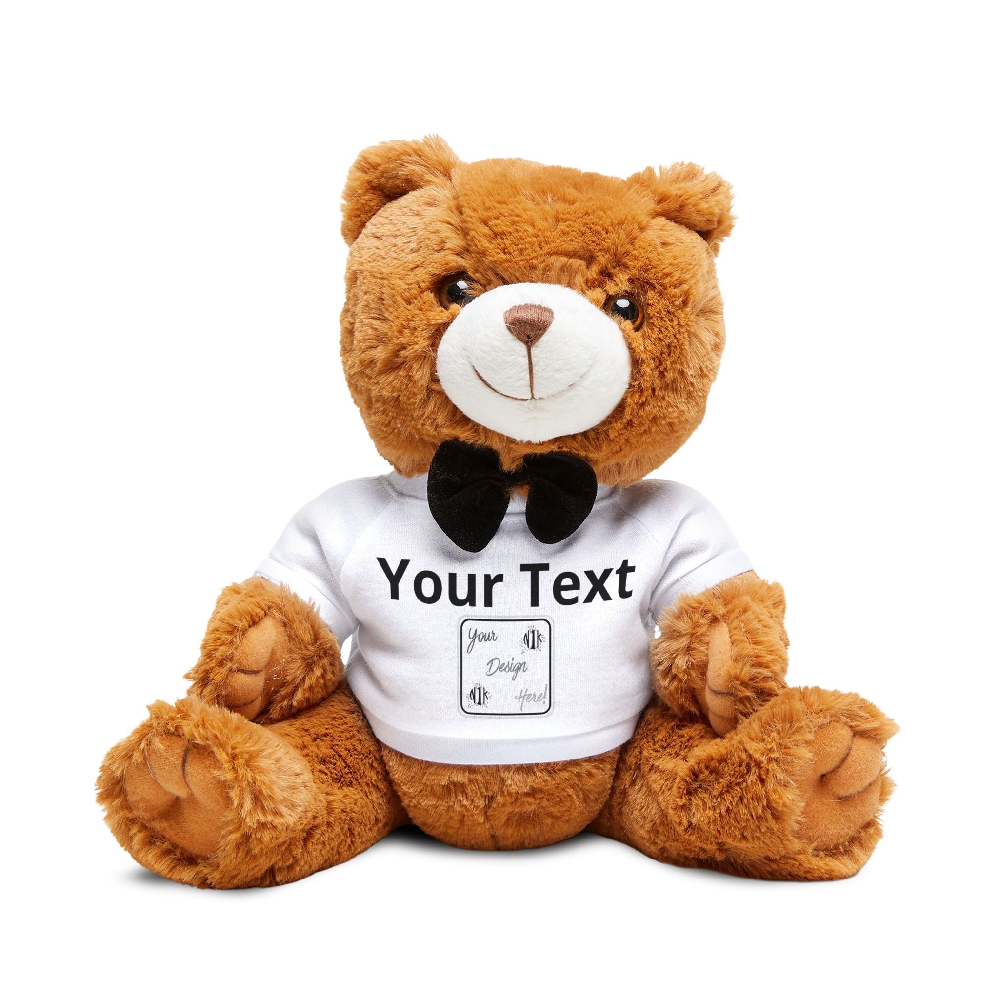 Personalized Photo Teddy Bear — Custom Text T-Shirt Plush Gift