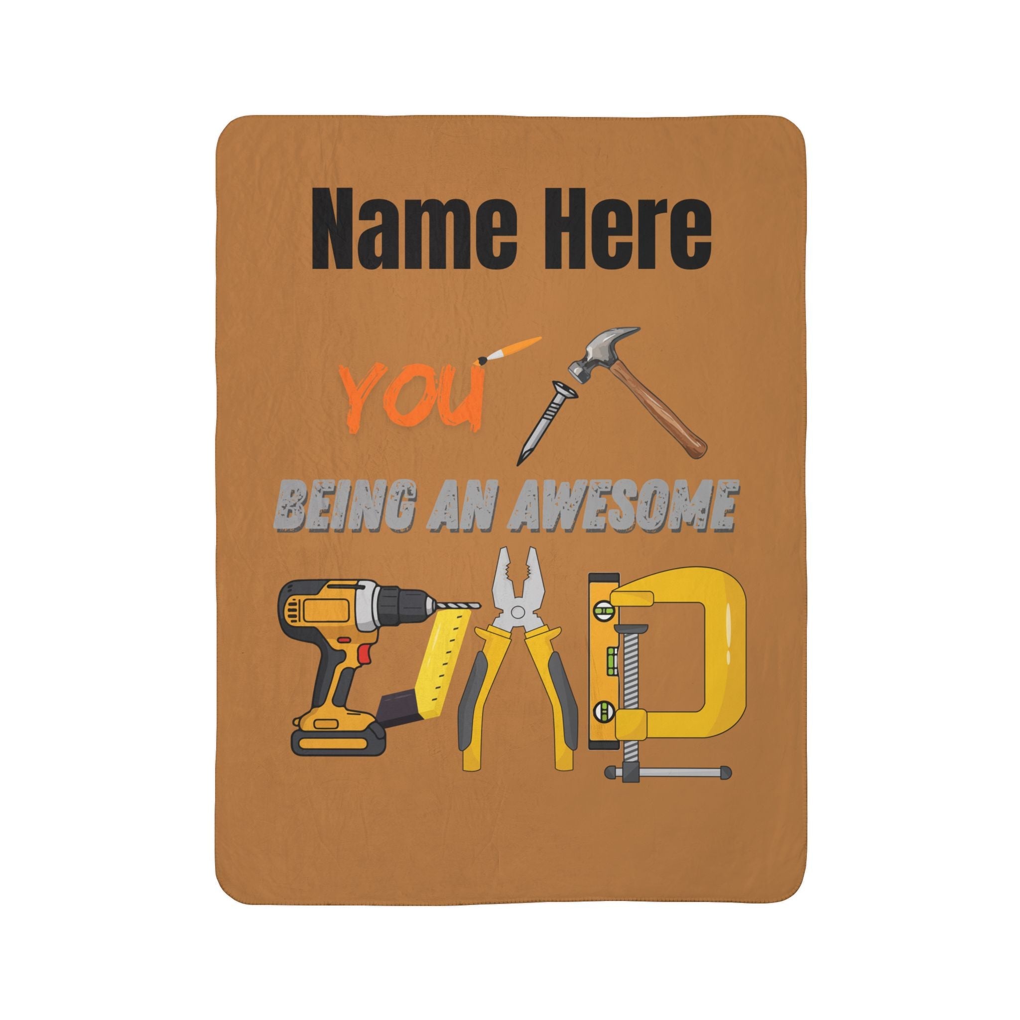 Personalized Tool Lover Fleece Sherpa Blanket — "Name Here You Nailed Being An Awesome Tool Design