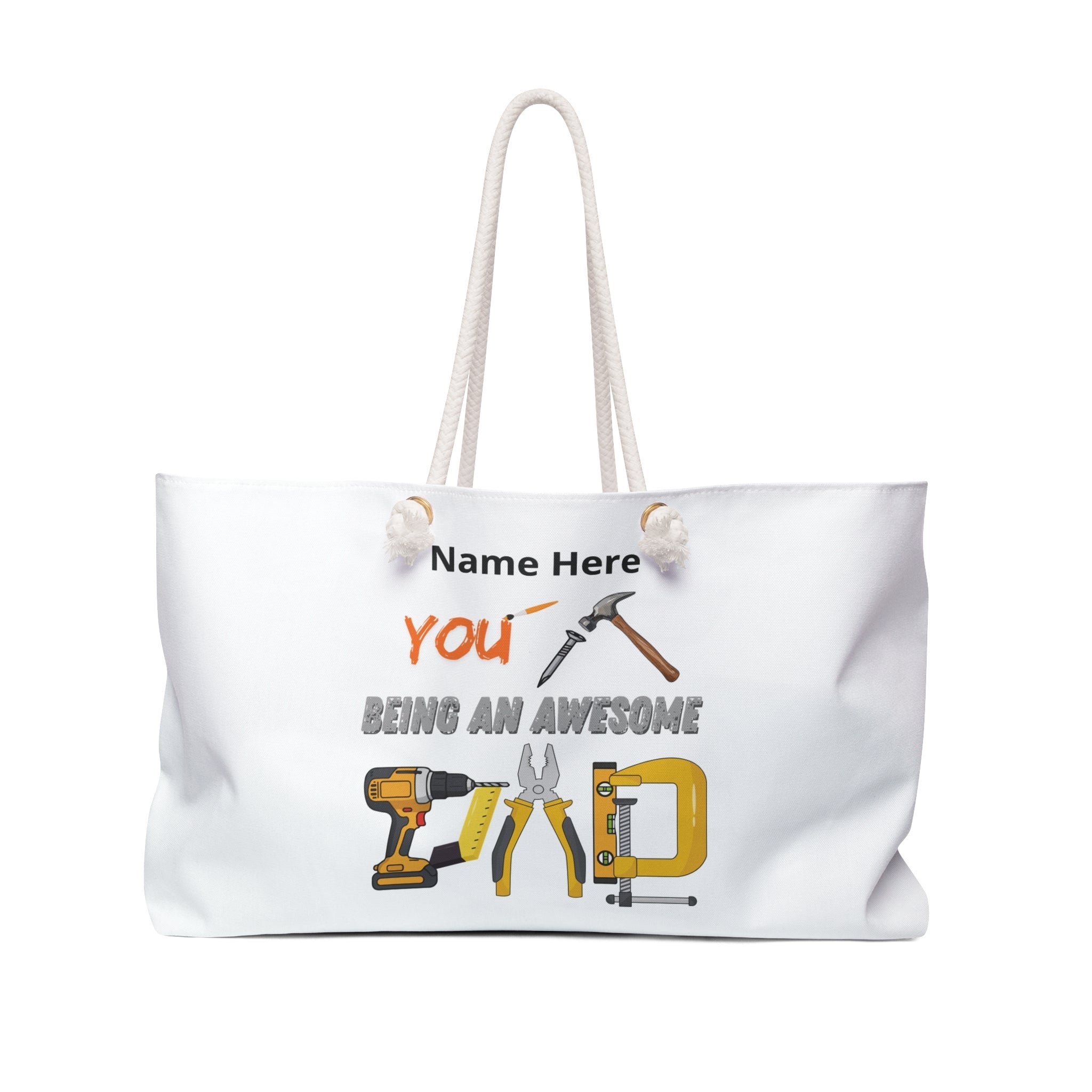 Personalized "You Nailed It" Dad's Over Night Bag — Custom Name Heavy-Duty Travel Tote