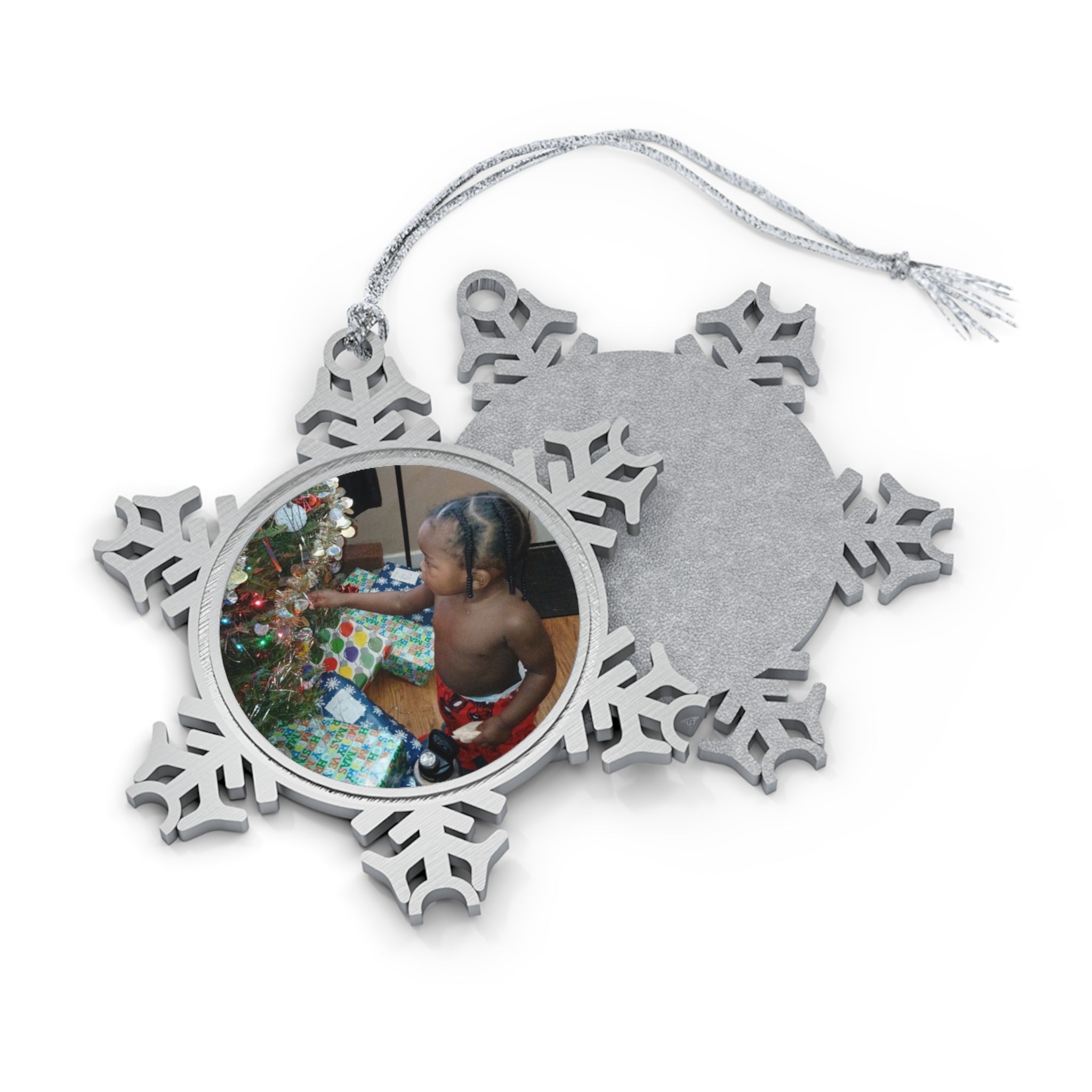 Pewter Snowflake Ornament - Add Photo