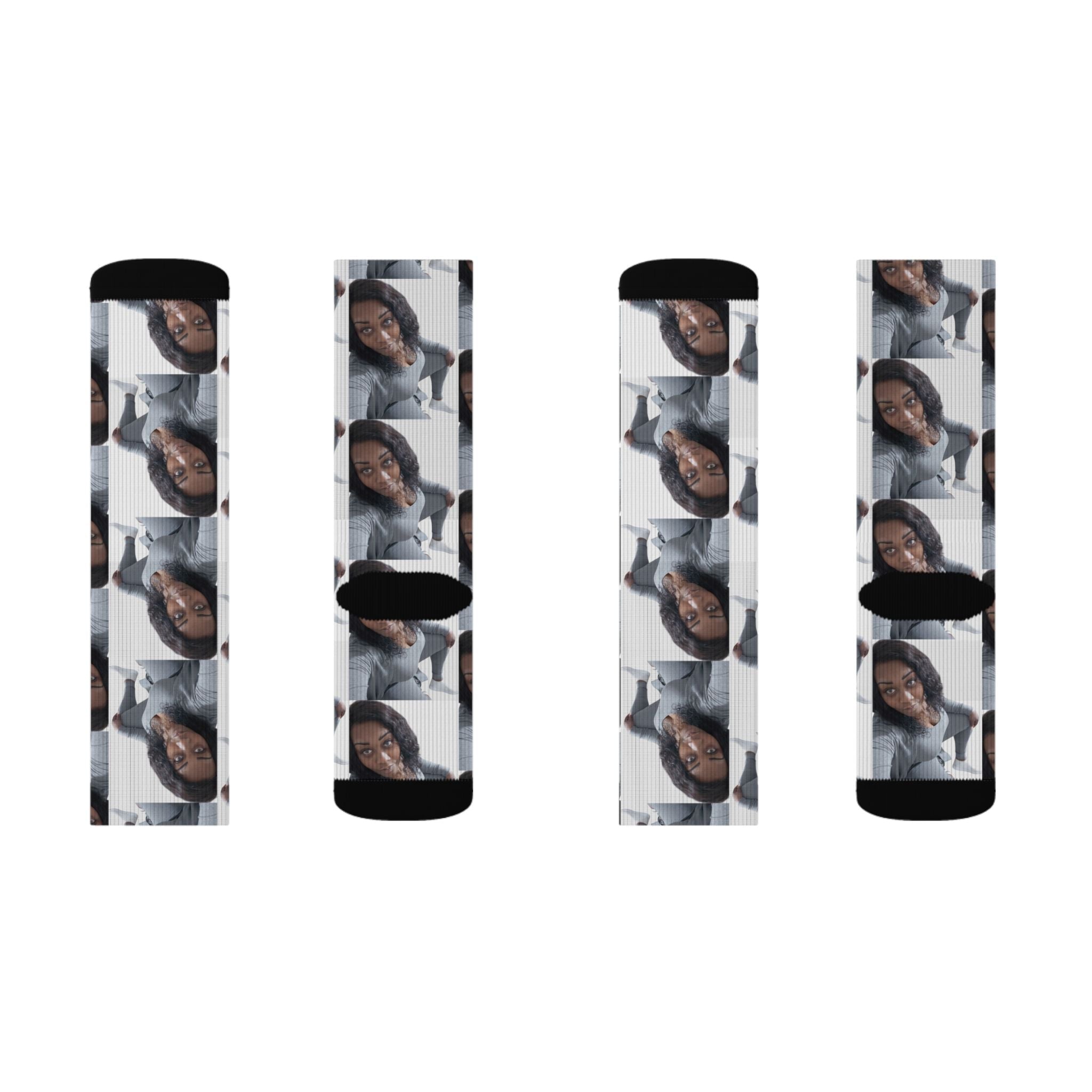 Photo Collage Customizable Socks — Custom Face Repeat Pattern