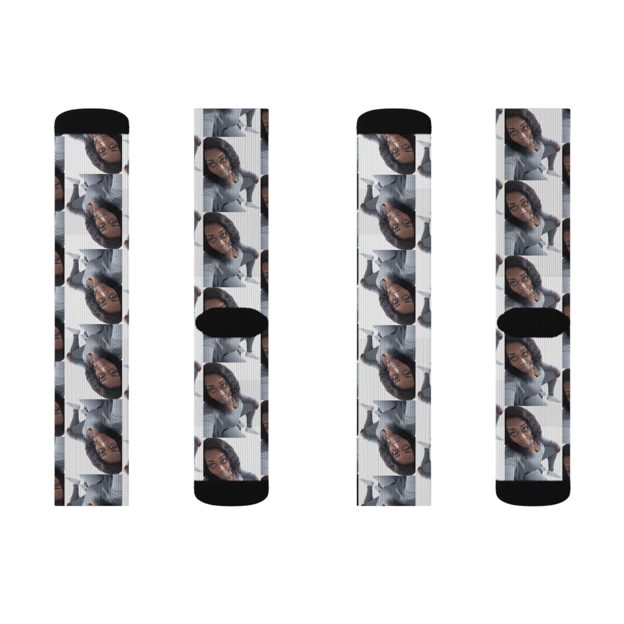 Photo Collage Customizable Socks — Custom Face Repeat Pattern