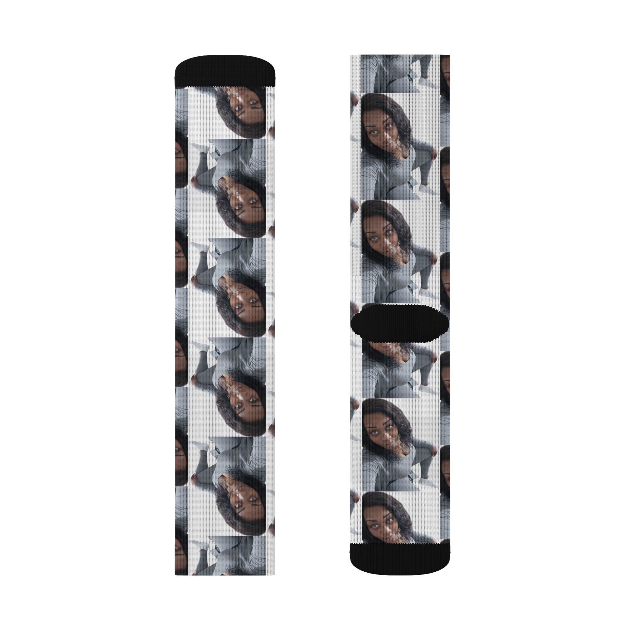Photo Collage Customizable Socks — Custom Face Repeat Pattern