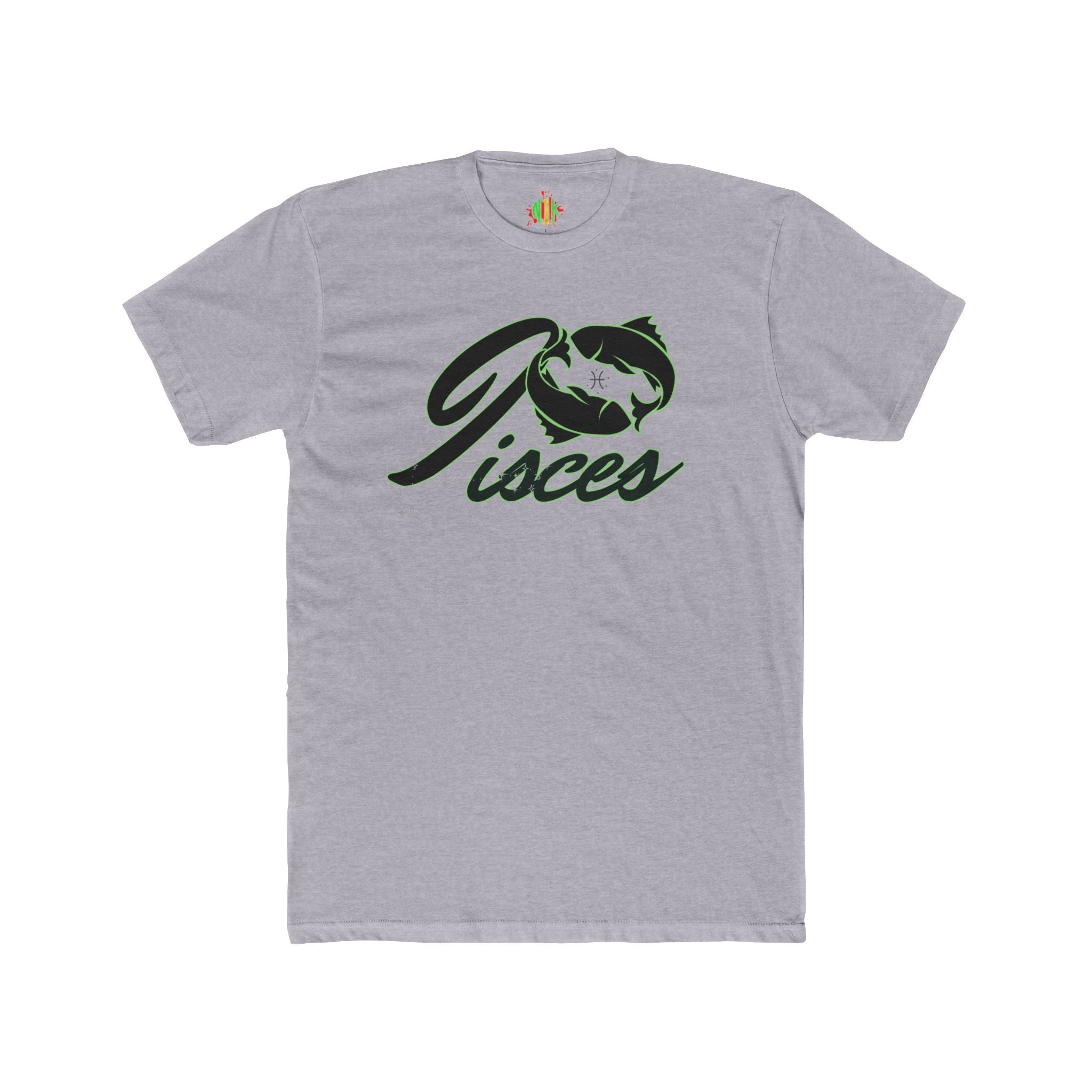 Pisces Zodiac graphic tee with fish script design on soft lightweight cotton hoodie
