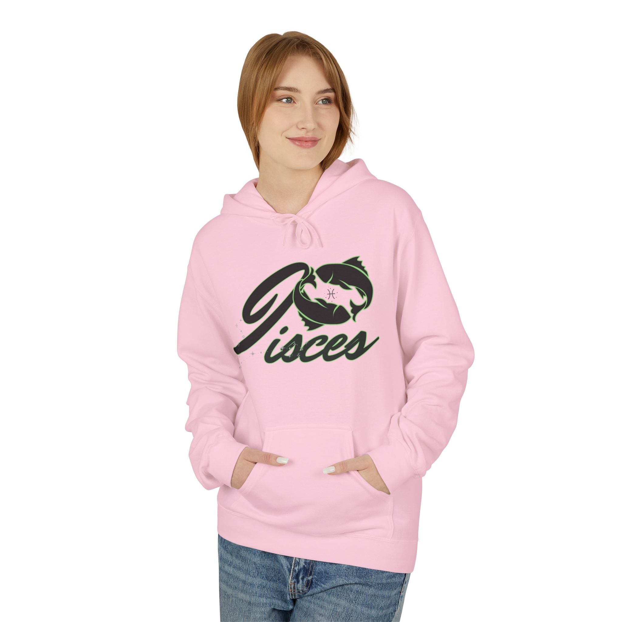 Pisces Zodiac Hoodie — Astrological Sign Hoodie with Fish Script Design