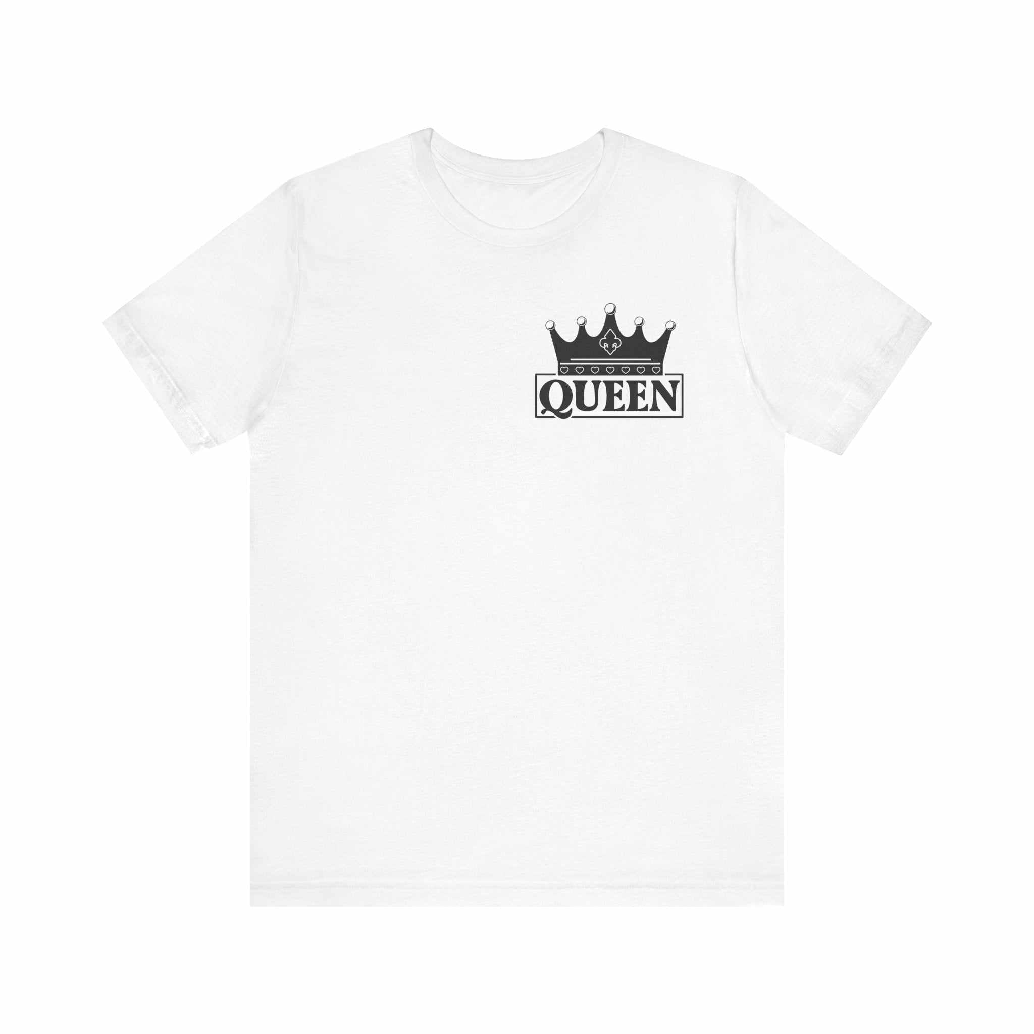 Queen with her King Valentine Casual Soft Unisex Jersey Crew Neck ShorT-ShirtKing Valentine Casual Soft Unisex Jersey Crew Neck Short Sleeve Tee