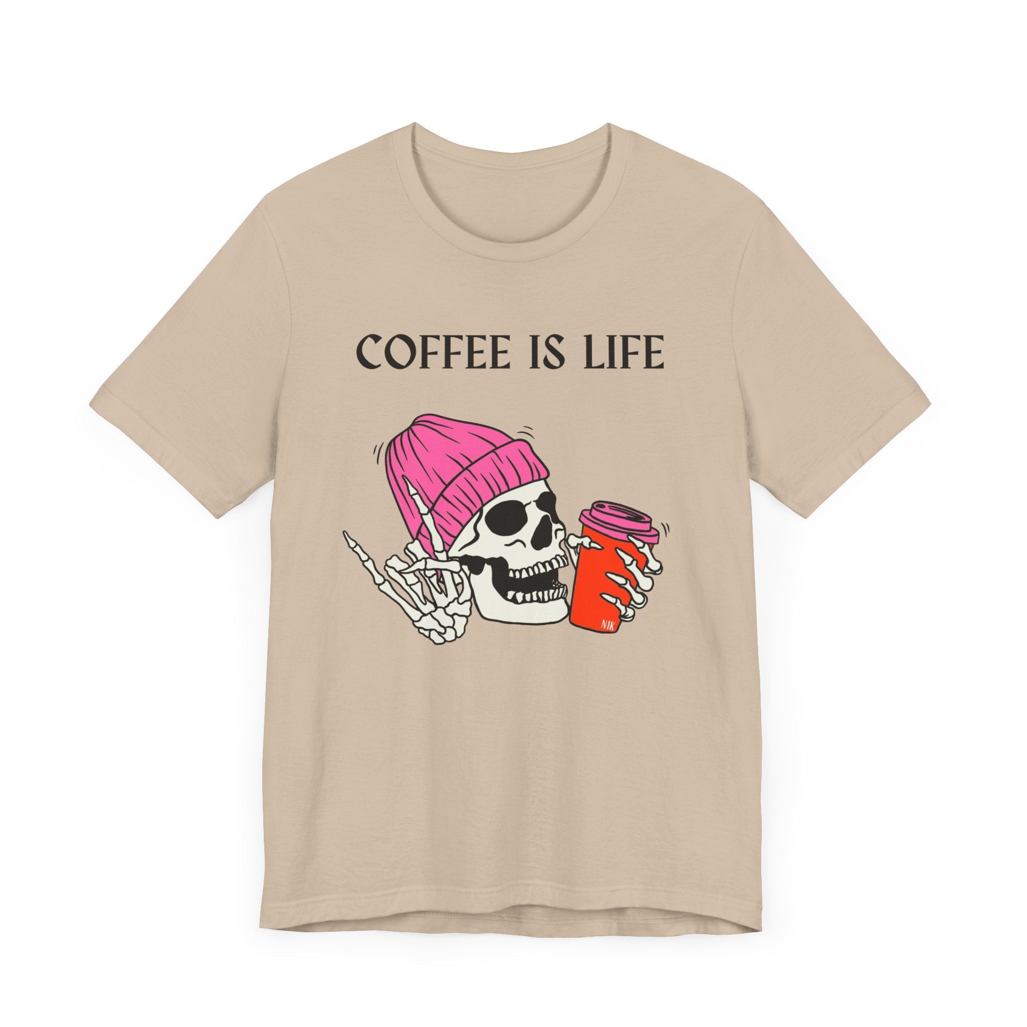 Skeleton Coffee Is Life Unisex Jersey Short Sleeve Tee
